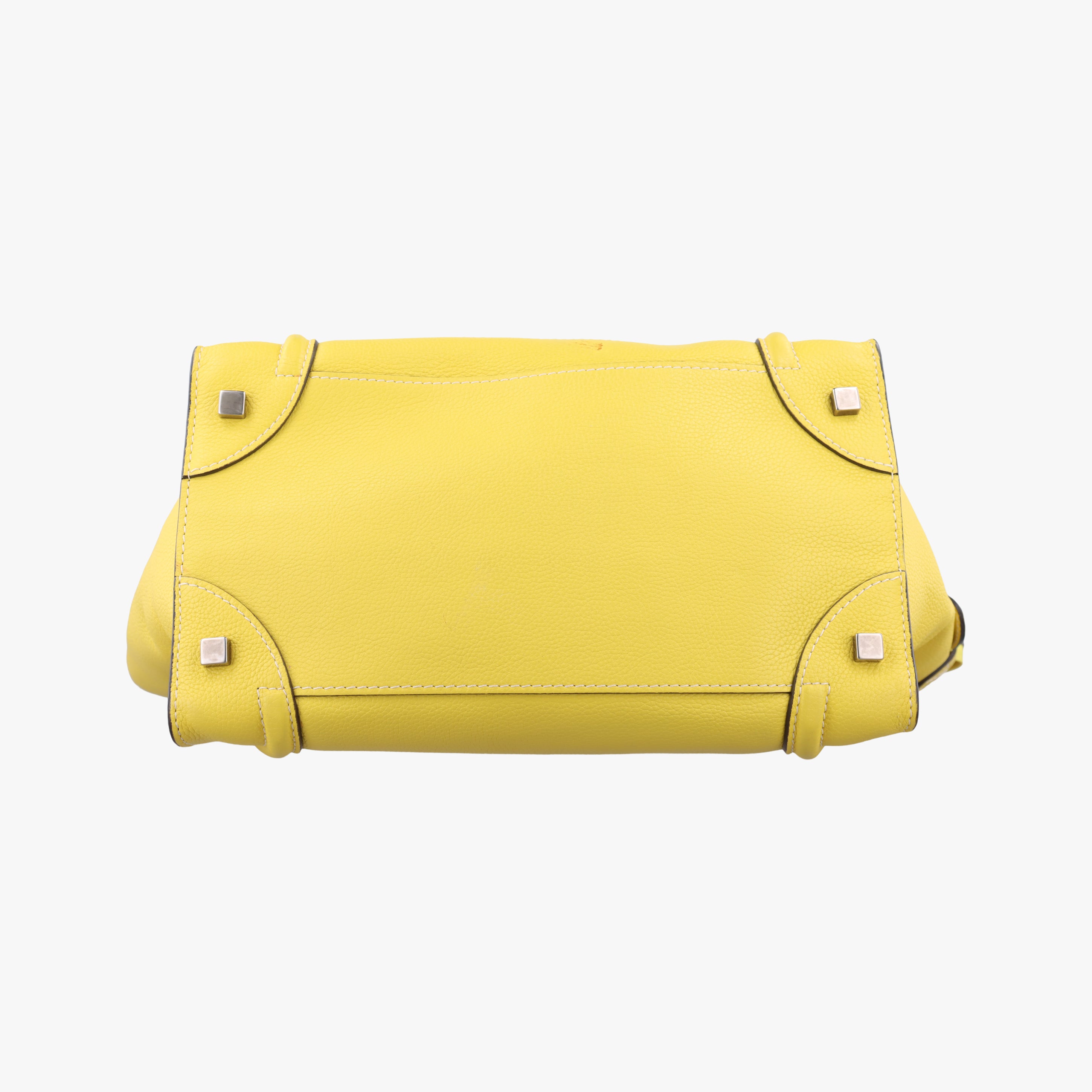 Secondhand Celine Luggage Mini Shopper Yellow Leather  handbag | stylenewstar