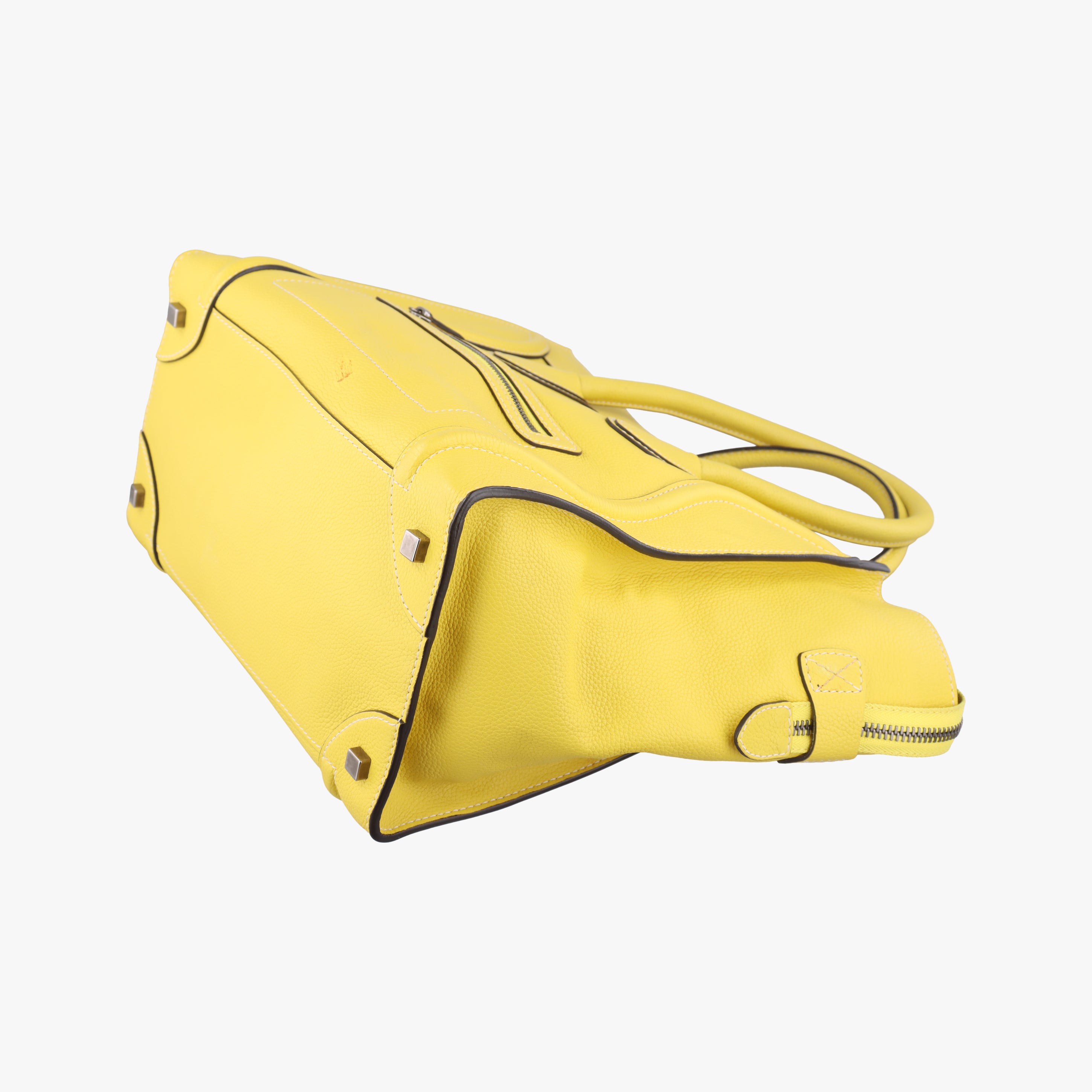 Secondhand Celine Luggage Mini Shopper Yellow Leather  handbag | stylenewstar