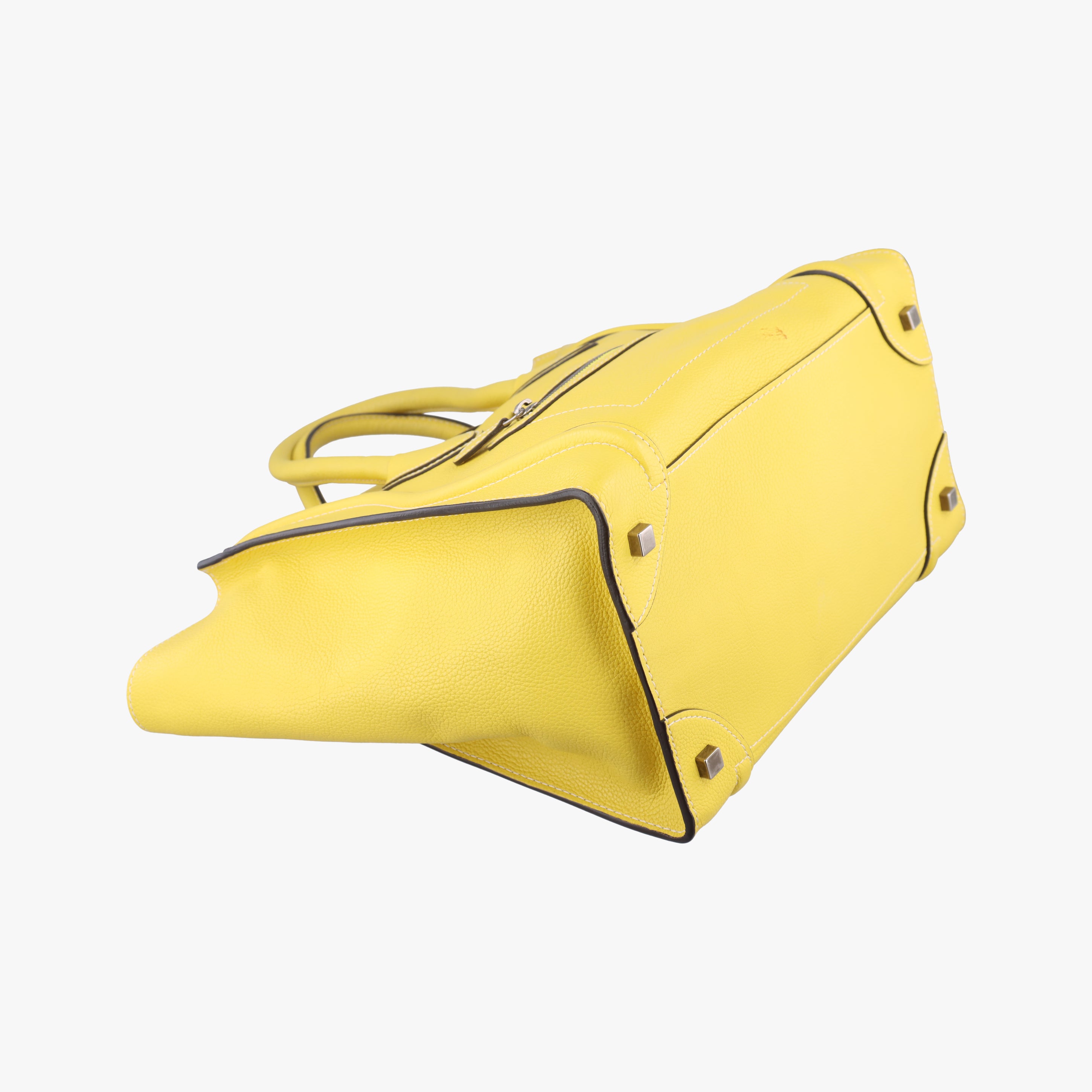 Secondhand Celine Luggage Mini Shopper Yellow Leather  handbag | stylenewstar