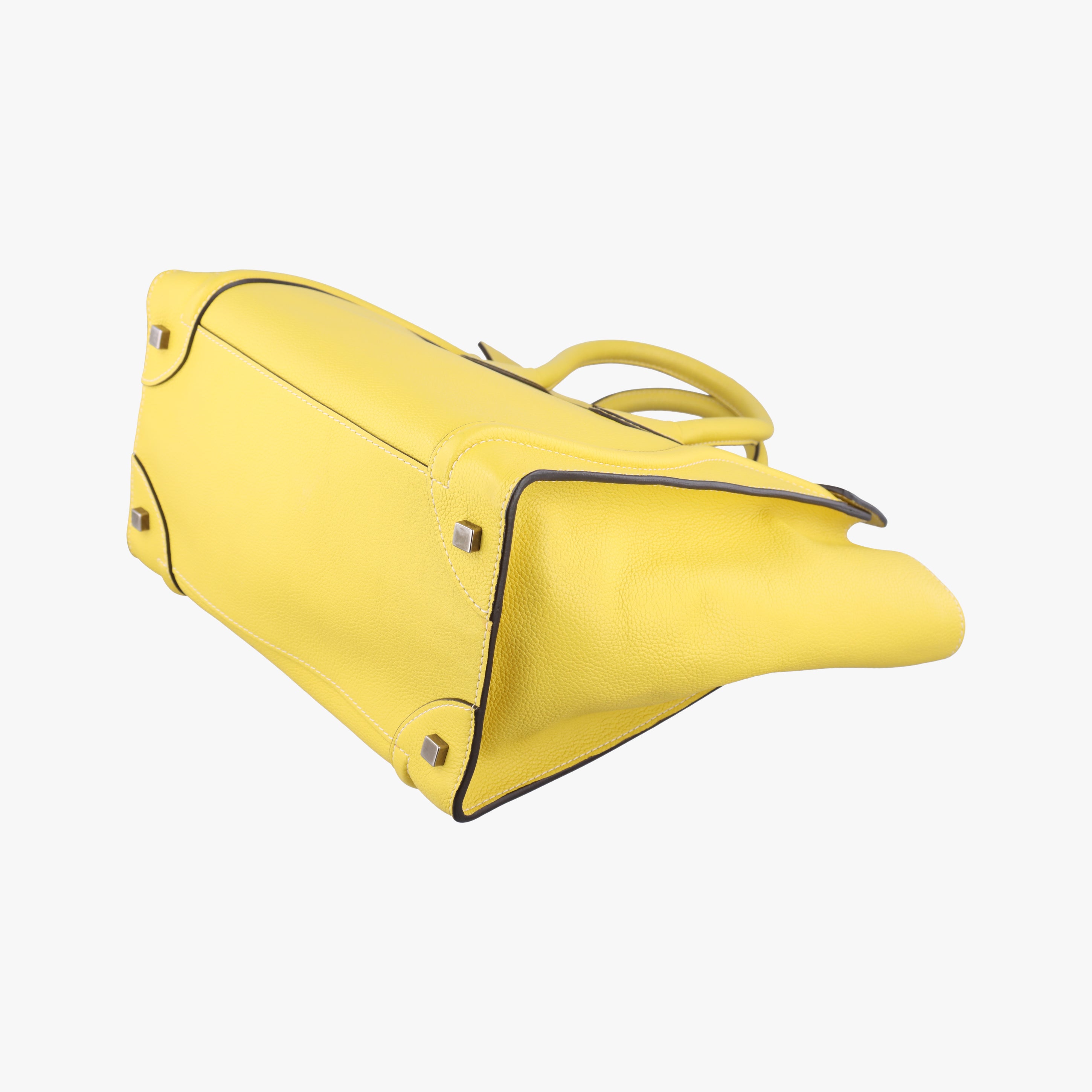 Secondhand Celine Luggage Mini Shopper Yellow Leather  handbag | stylenewstar