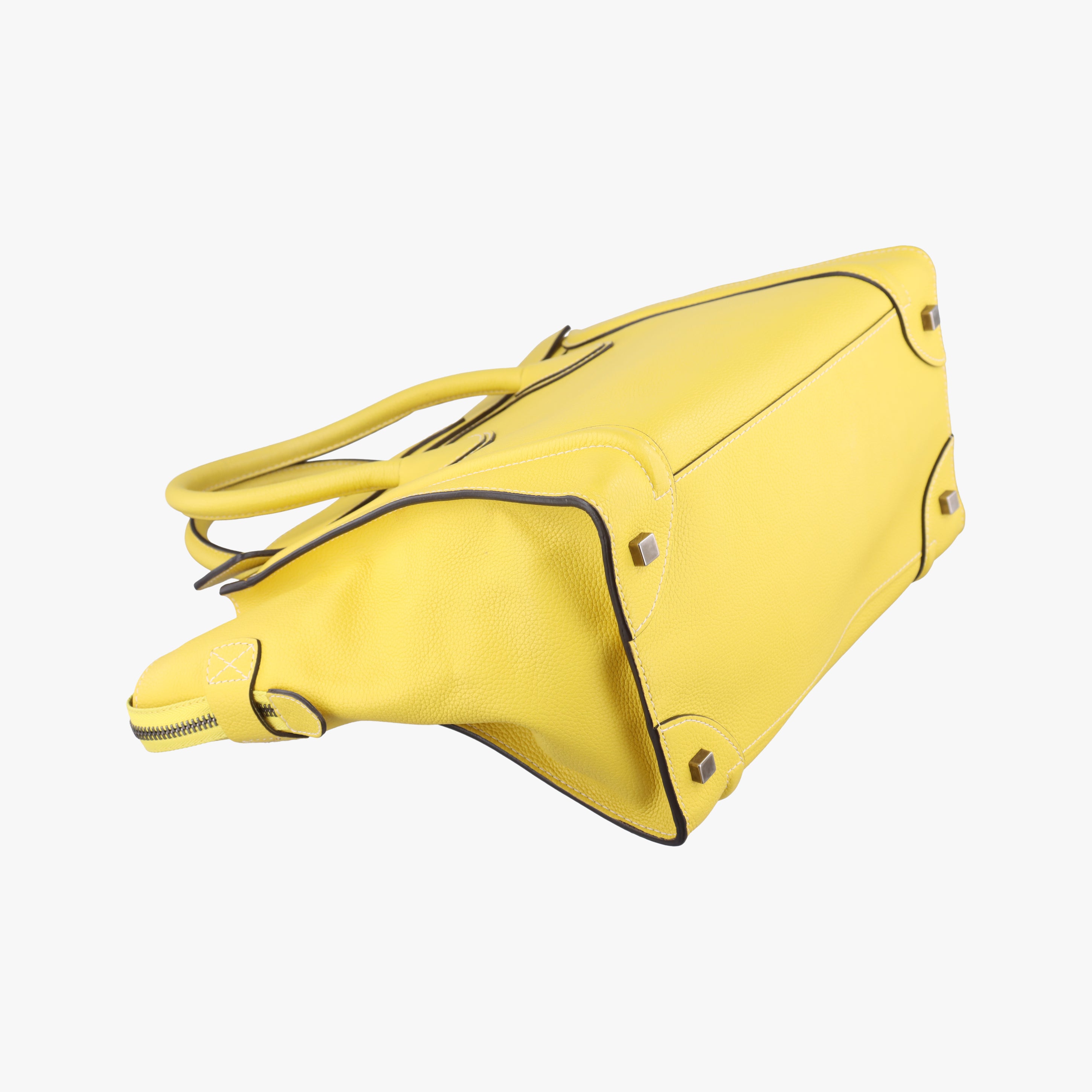 Secondhand Celine Luggage Mini Shopper Yellow Leather  handbag | stylenewstar
