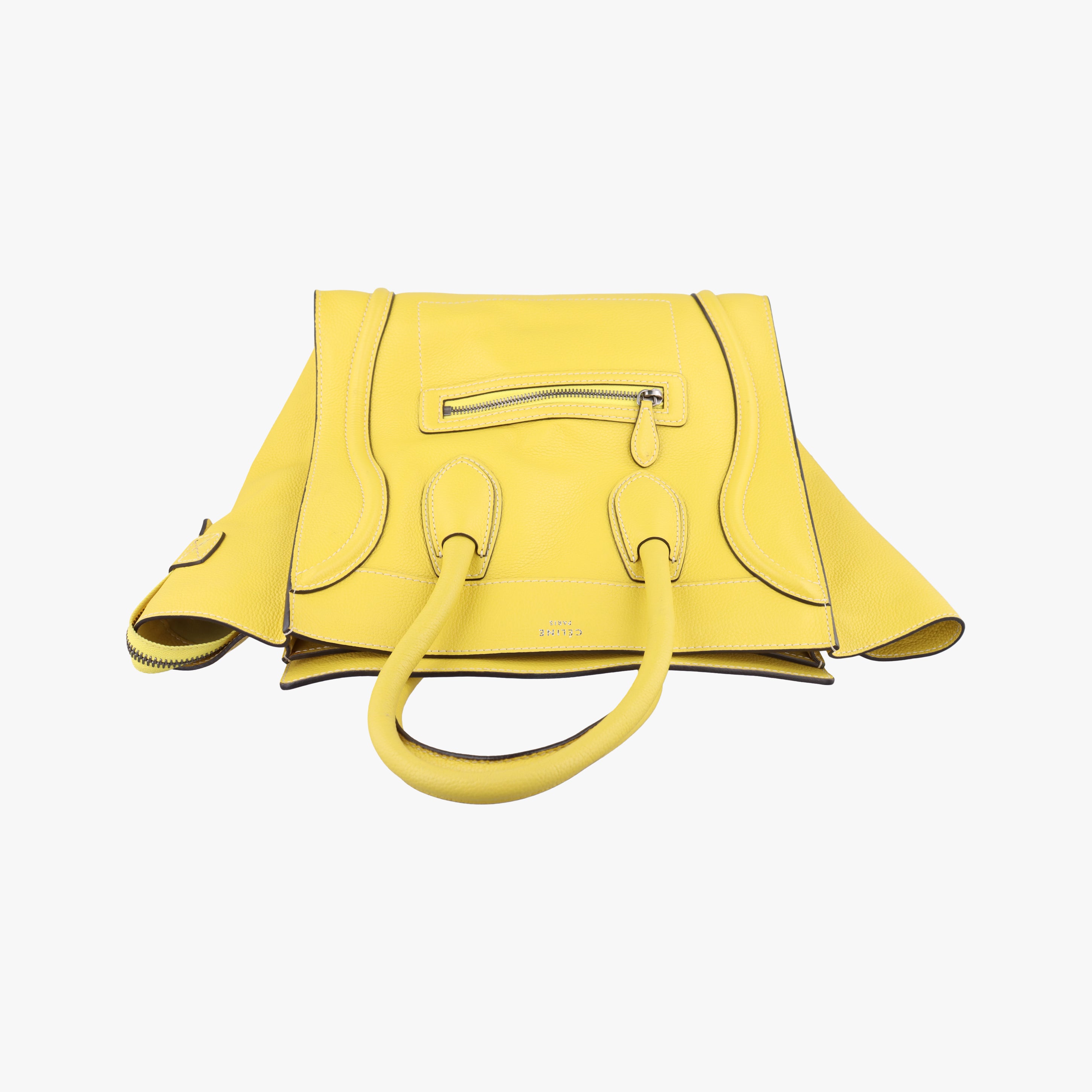 Secondhand Celine Luggage Mini Shopper Yellow Leather  handbag | stylenewstar