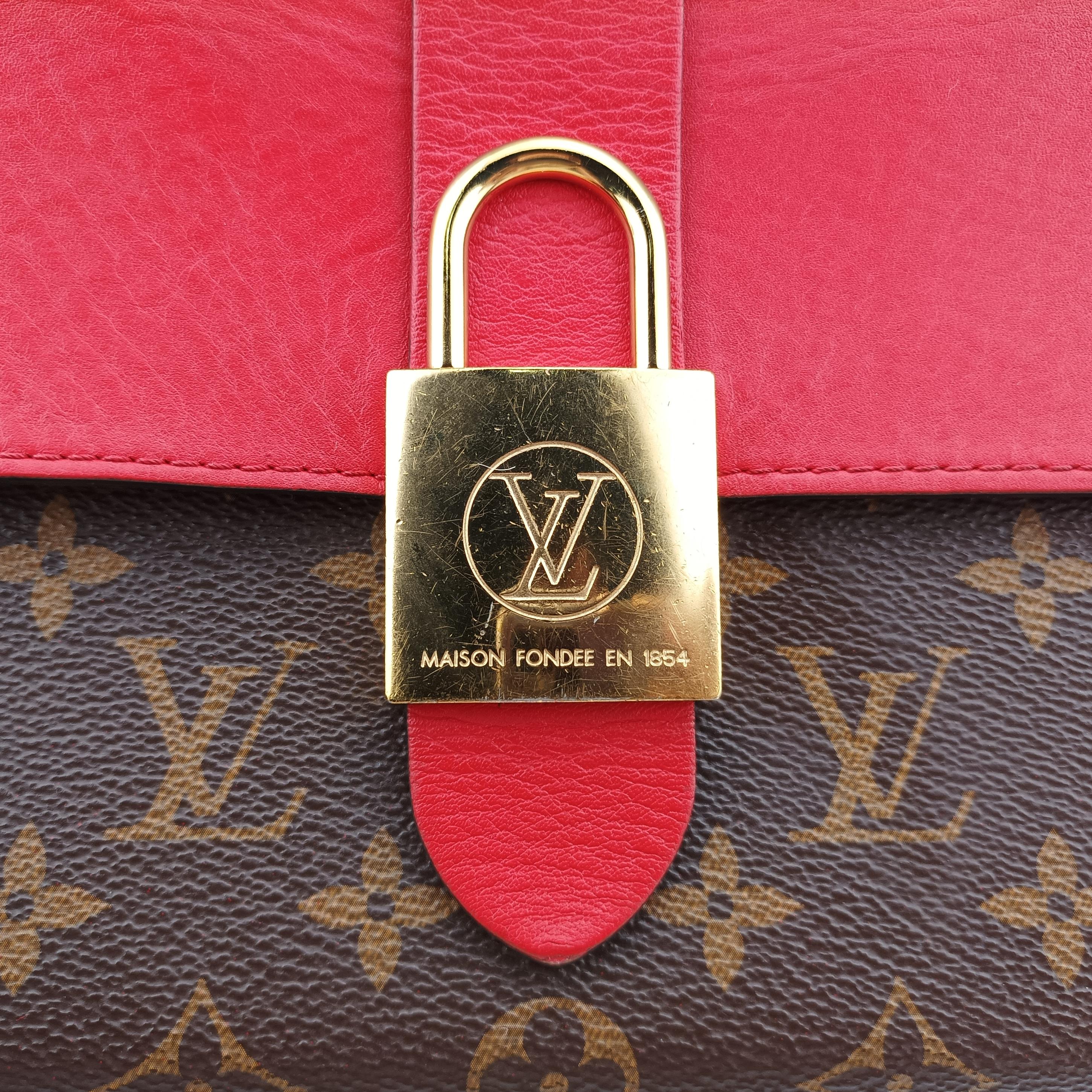 Vintage Louis Vuitton Rocky BB Monogram/Brown×Red Monogram canvas×calf leather M44322 shoulderbag | stylenewstar