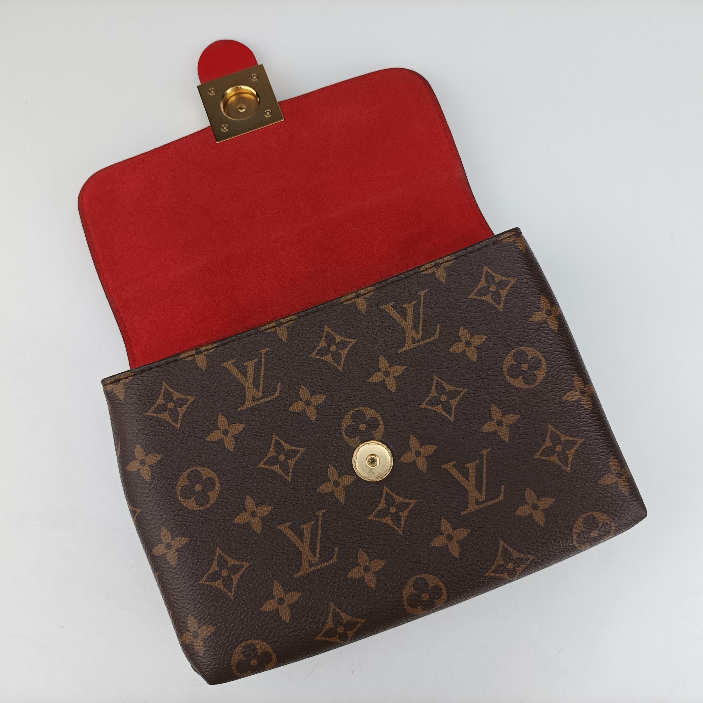Vintage Louis Vuitton Rocky BB Monogram/Brown×Red Monogram canvas×calf leather M44322 shoulderbag | stylenewstar
