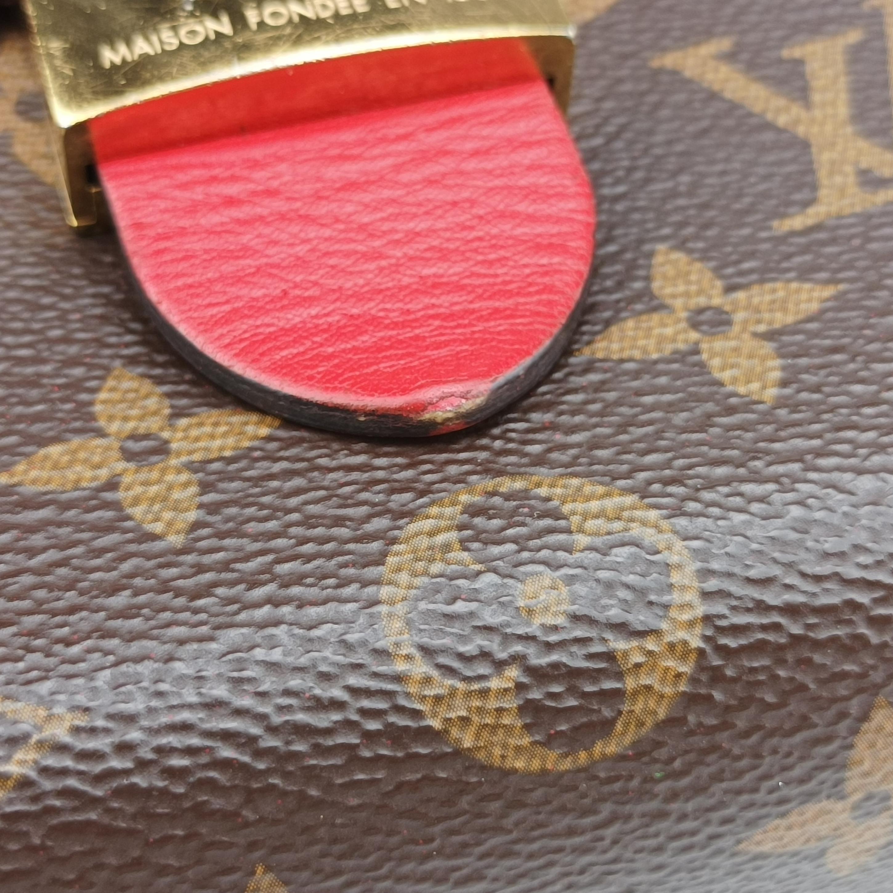 Vintage Louis Vuitton Rocky BB Monogram/Brown×Red Monogram canvas×calf leather M44322 shoulderbag | stylenewstar