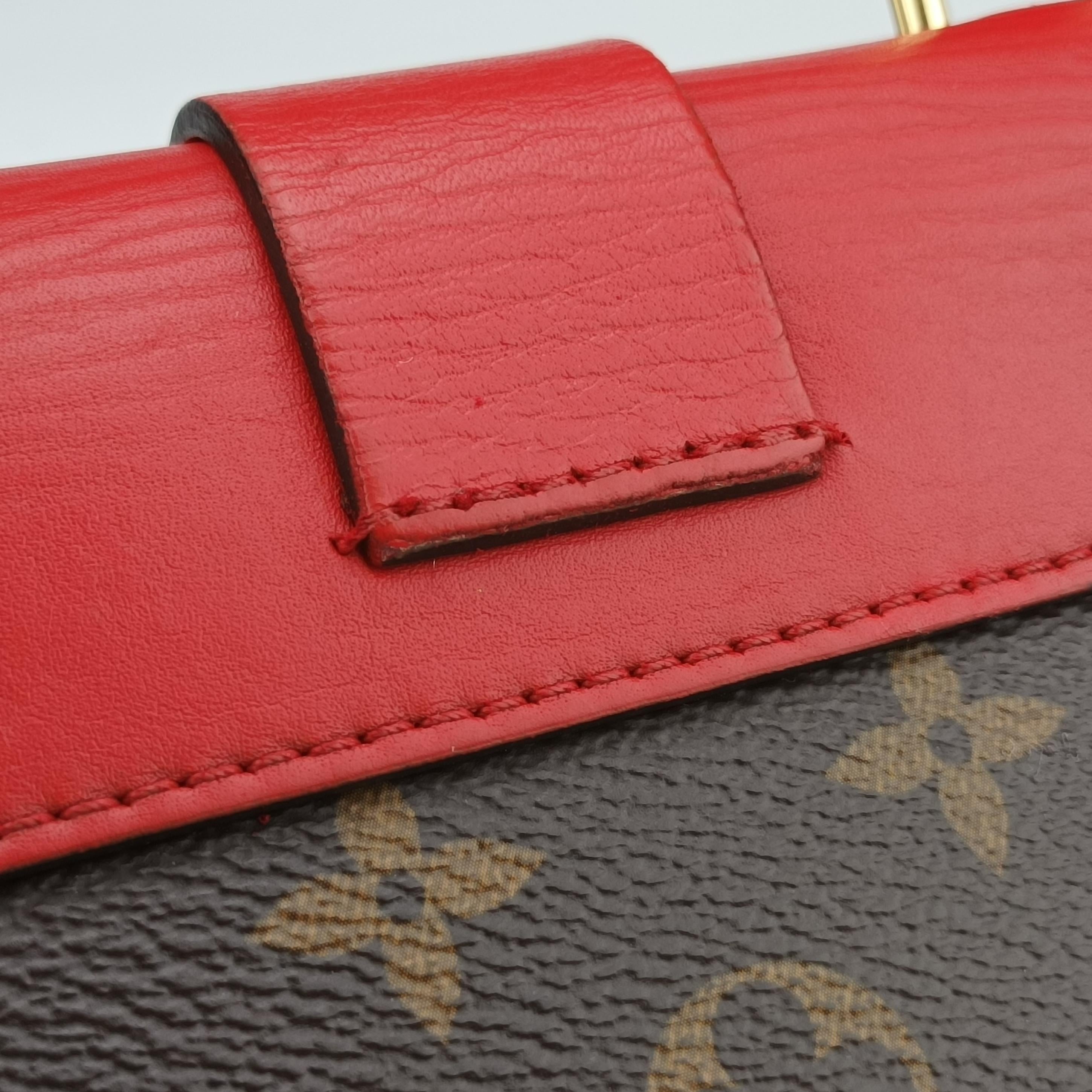 Vintage Louis Vuitton Rocky BB Monogram/Brown×Red Monogram canvas×calf leather M44322 shoulderbag | stylenewstar