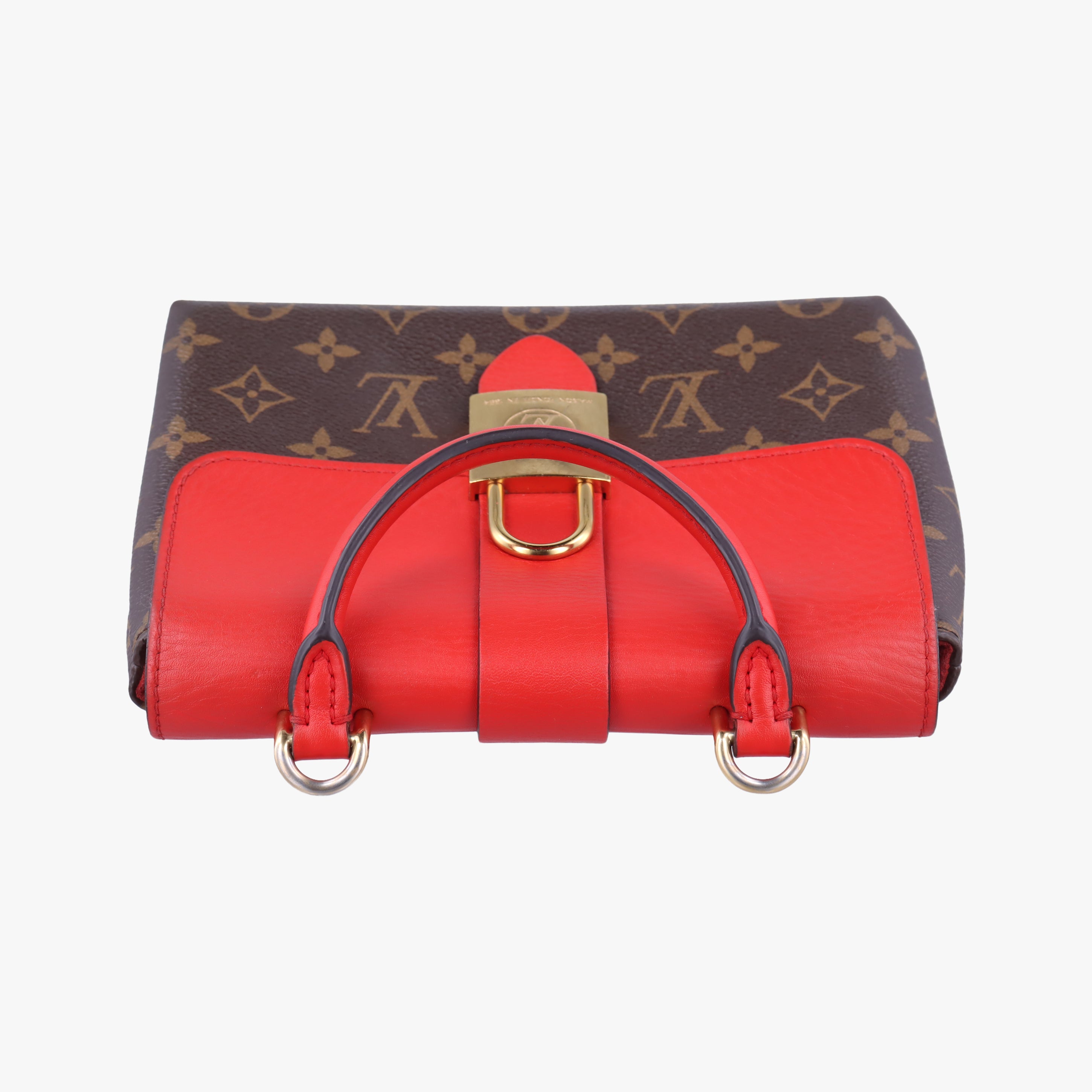 Vintage Louis Vuitton Rocky BB Monogram/Brown×Red Monogram canvas×calf leather M44322 shoulderbag | stylenewstar