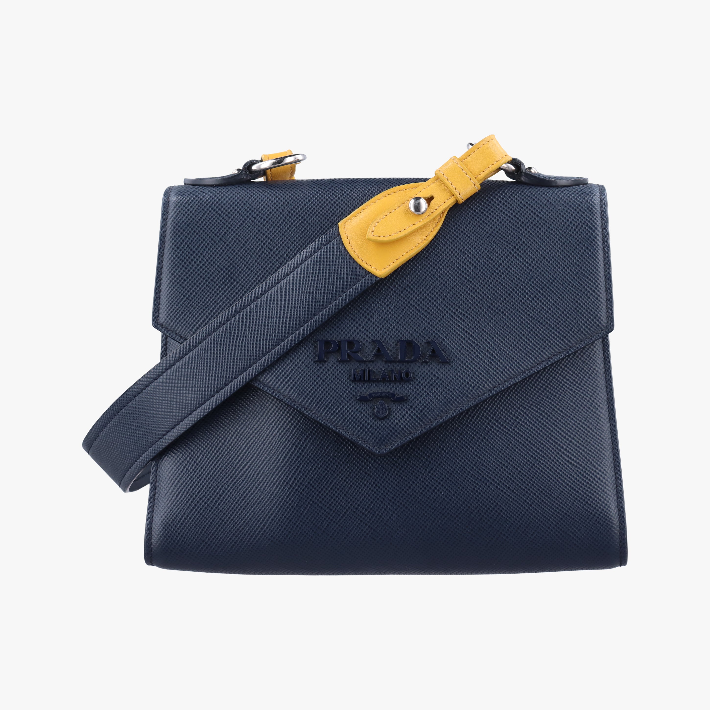 Vintage Prada Monochrome navy SAFFIANO Leather  shoulderbag | stylenewstar