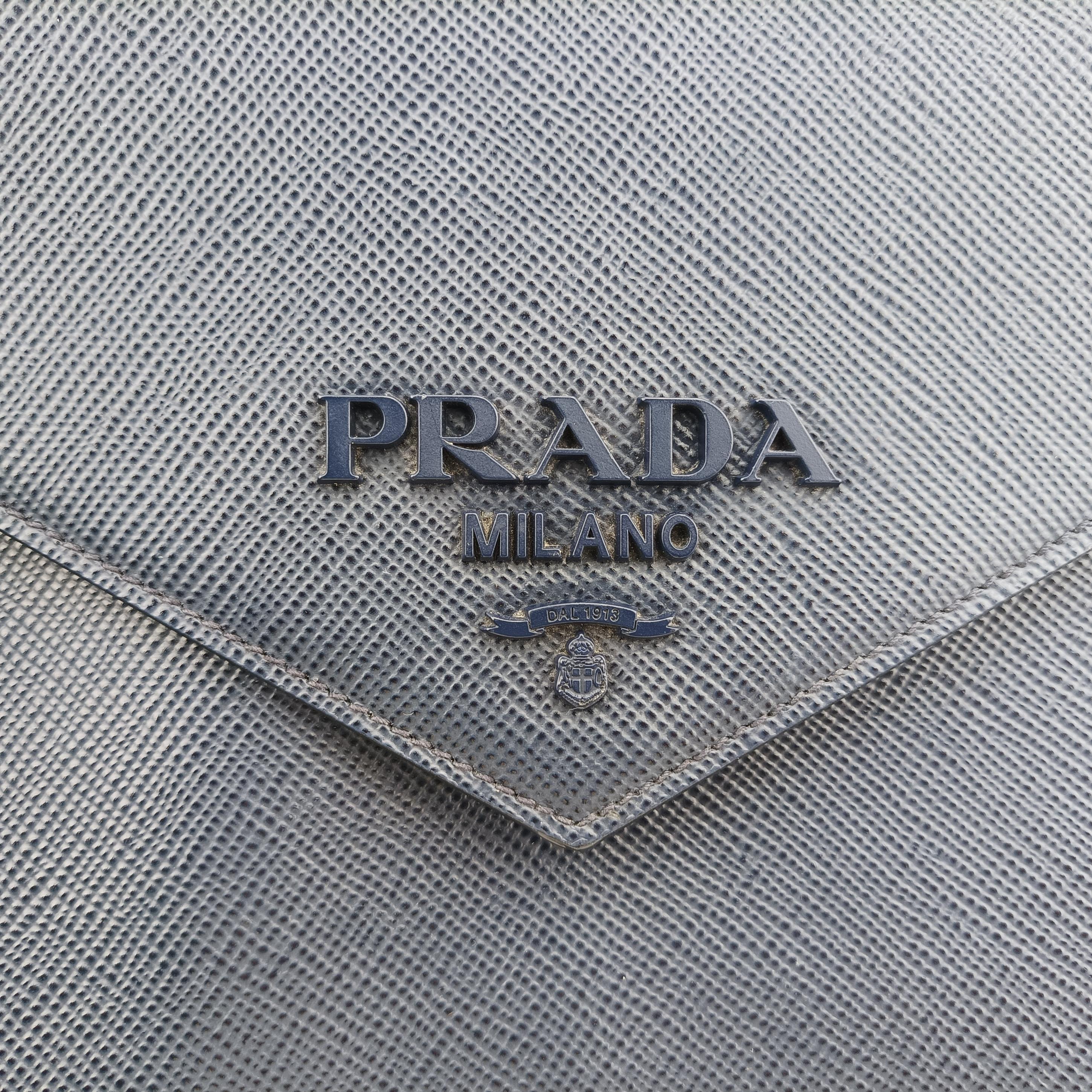 Vintage Prada Monochrome navy SAFFIANO Leather  shoulderbag | stylenewstar