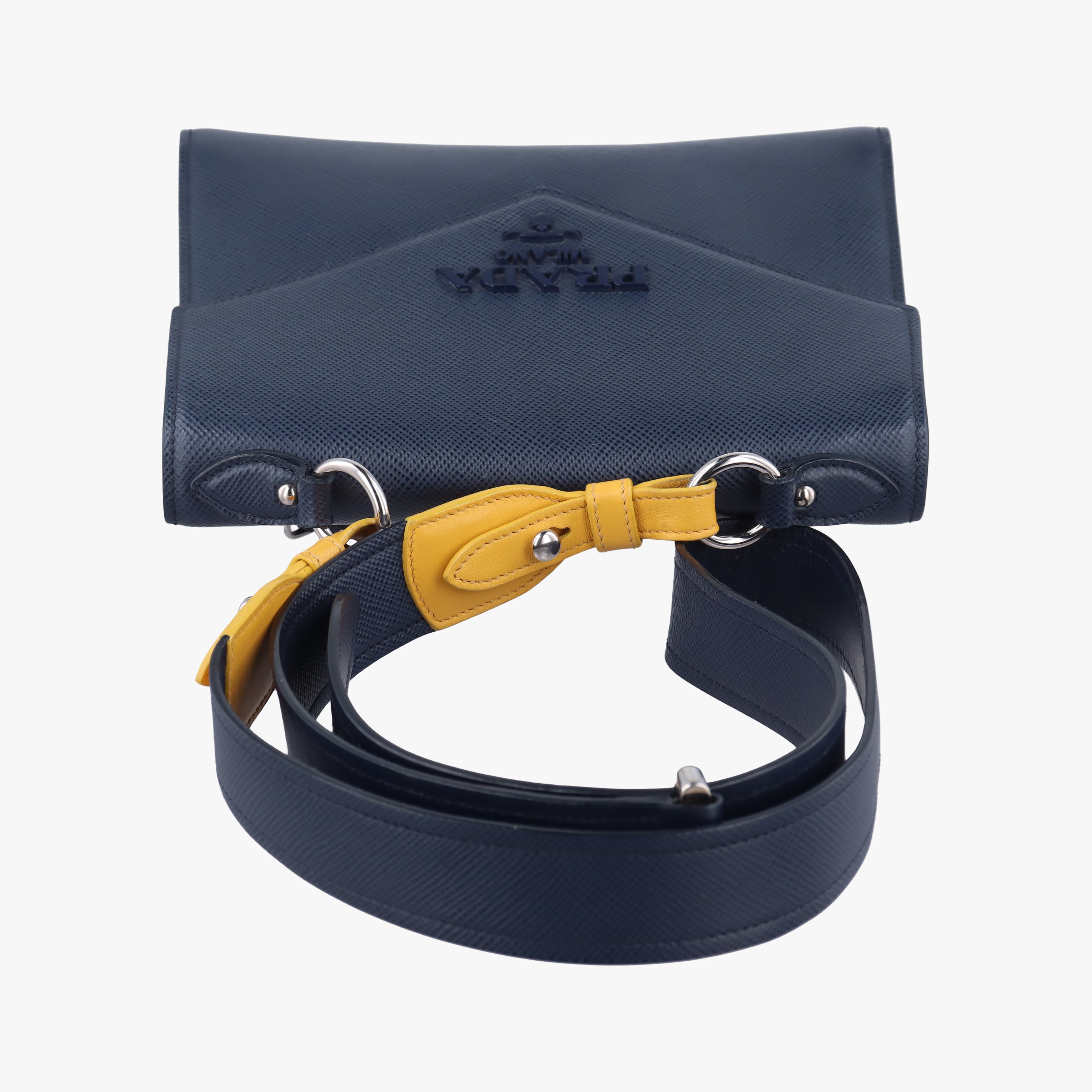 Vintage Prada Monochrome navy SAFFIANO Leather  shoulderbag | stylenewstar