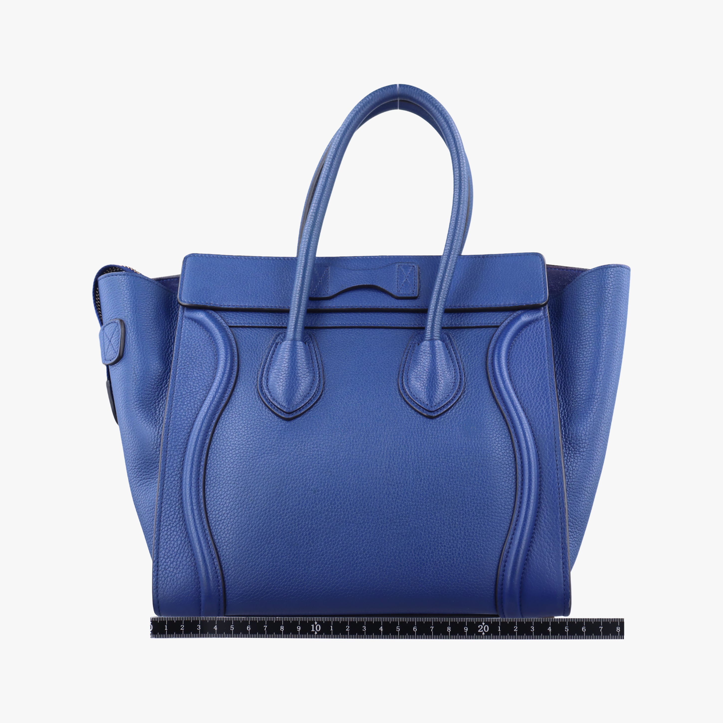Pre-owned Celine Luggage Micro shopper Blue Leather  handbag | stylenewstar