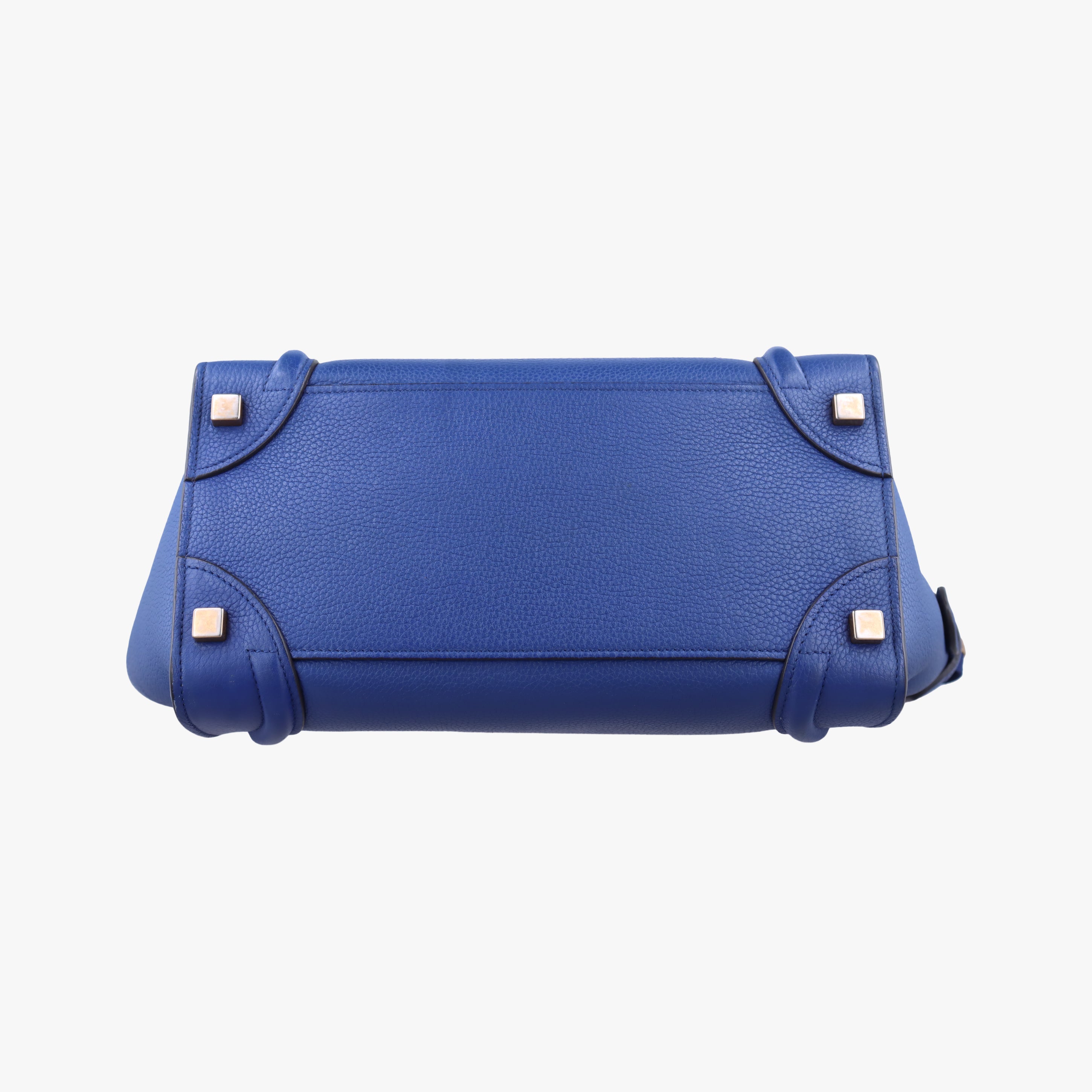 Pre-owned Celine Luggage Micro shopper Blue Leather  handbag | stylenewstar