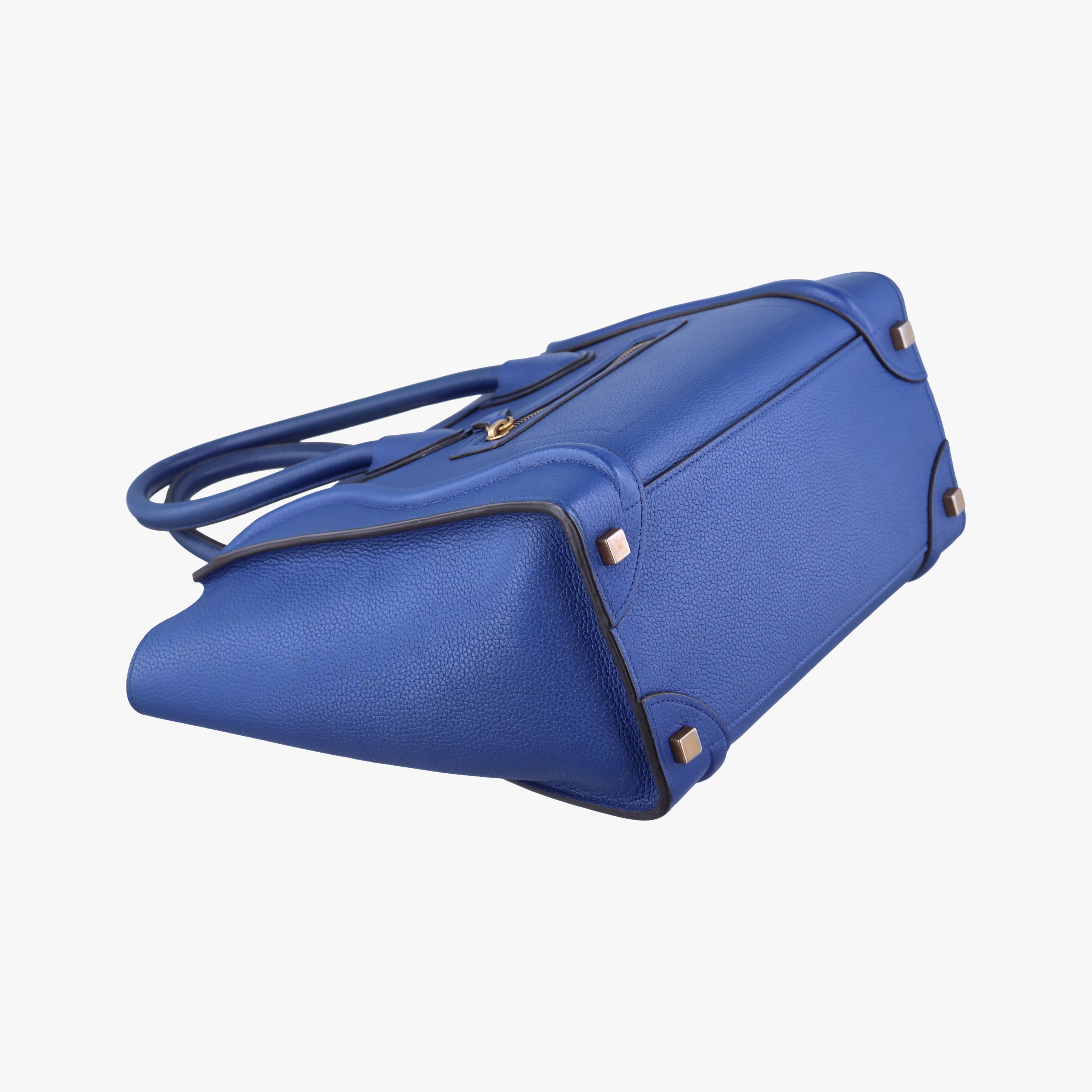 Pre-owned Celine Luggage Micro shopper Blue Leather  handbag | stylenewstar