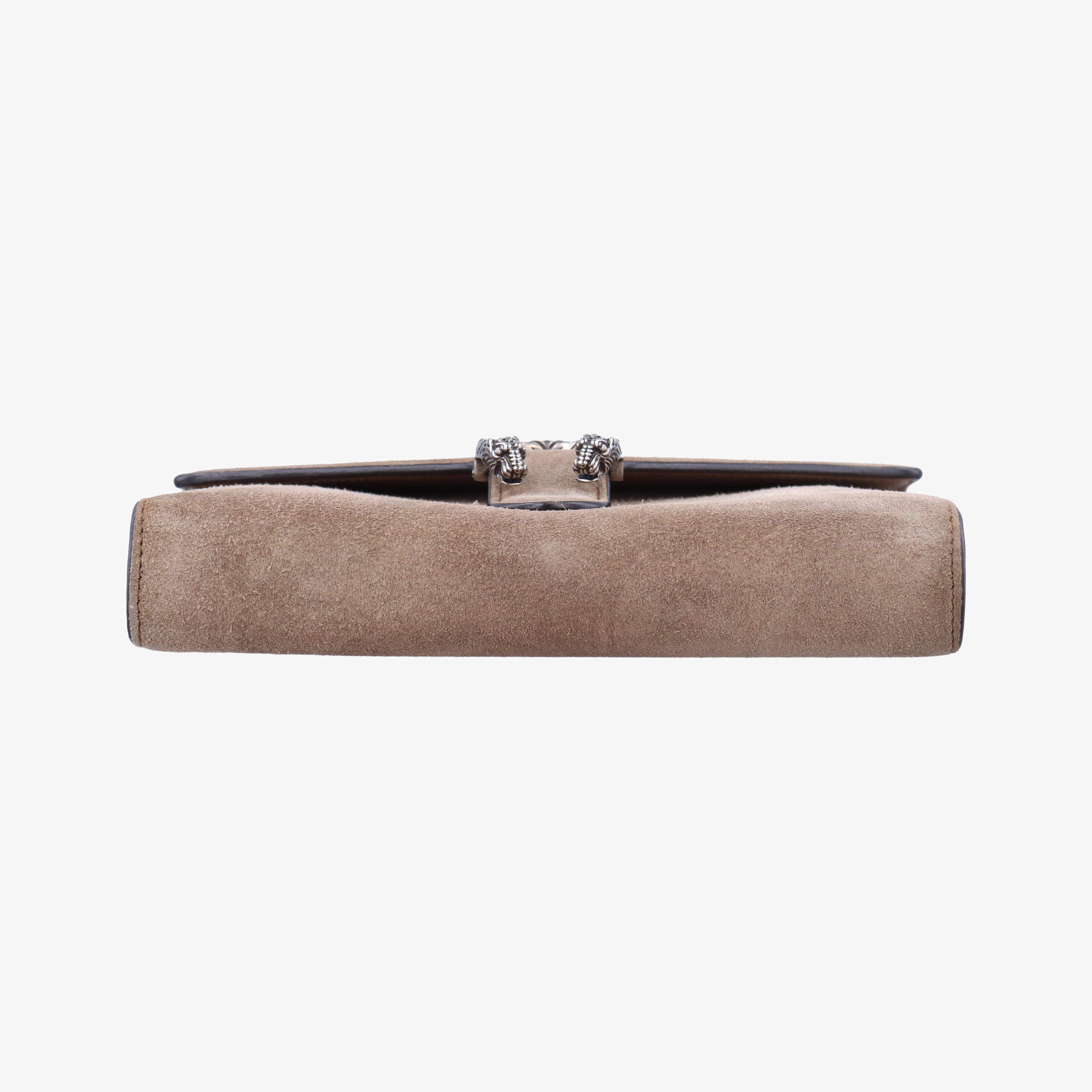 Pre-owned Gucci Dionysus Grey Suede 401231 shoulderbag | stylenewstar