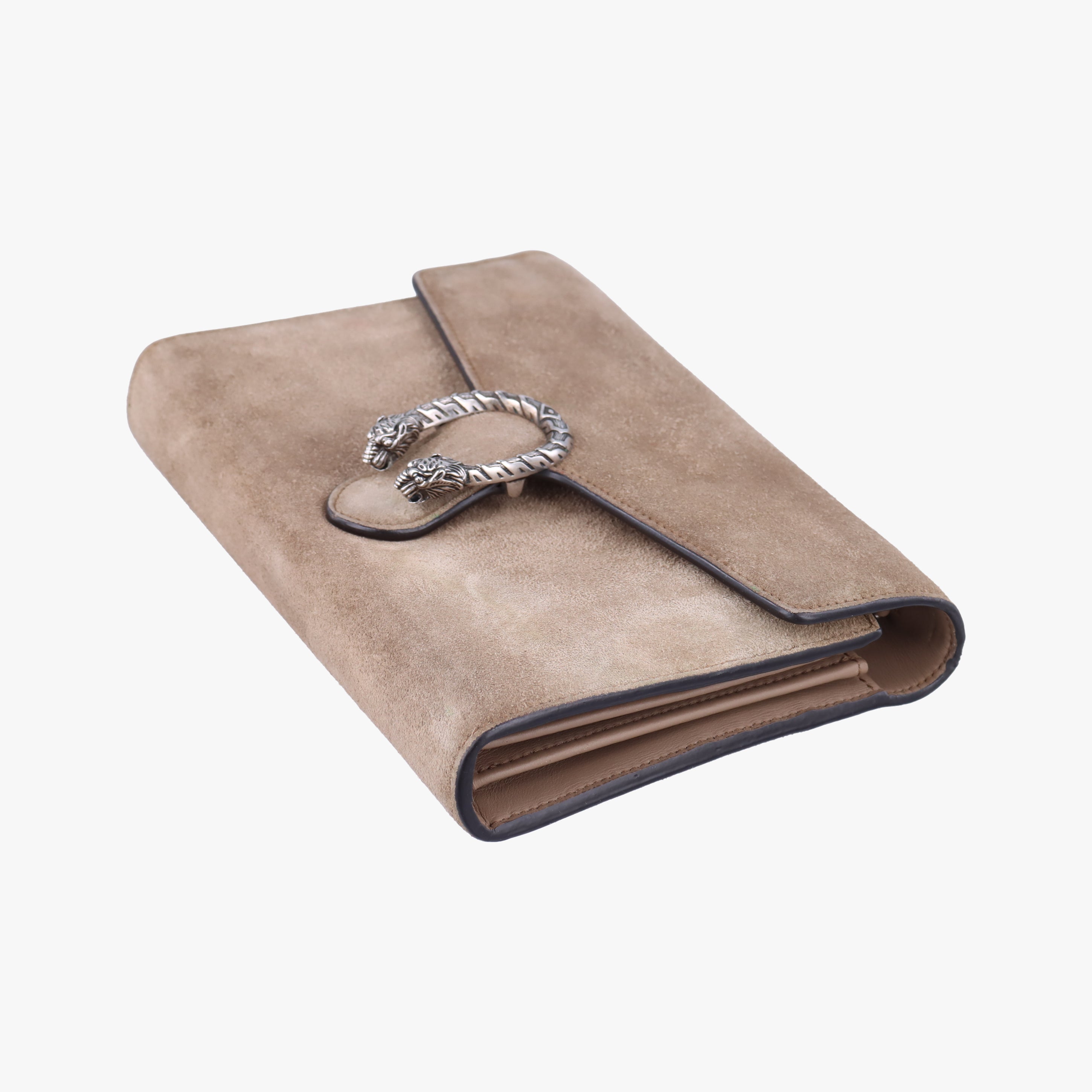 Pre-owned Gucci Dionysus Grey Suede 401231 shoulderbag | stylenewstar