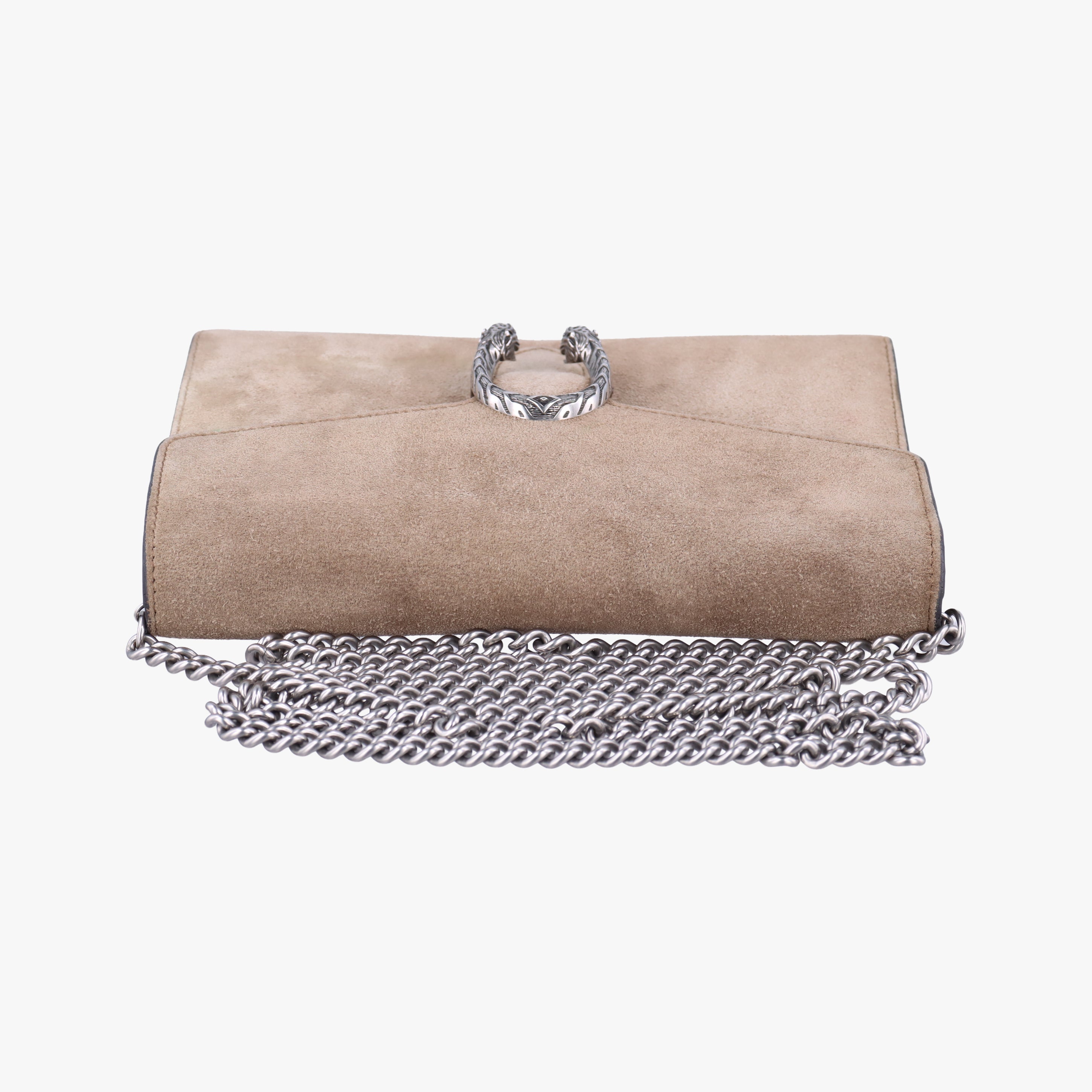 Pre-owned Gucci Dionysus Grey Suede 401231 shoulderbag | stylenewstar