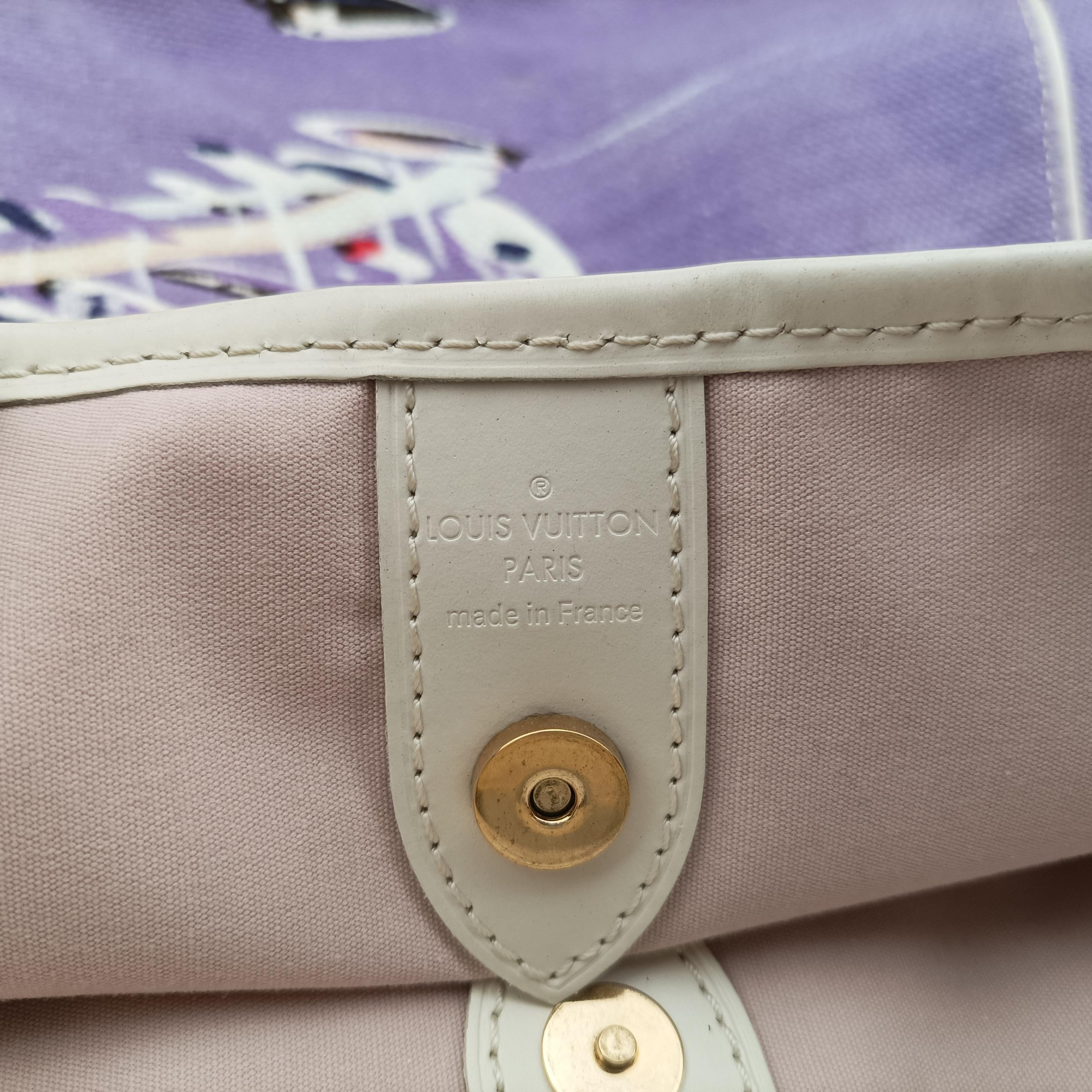 Pre-owned Louis Vuitton 2009 Cruise Galliera Riviera GM White × Purple × Red × Yellow Canvas × Leather M95805 shoulderbag | stylenewstar