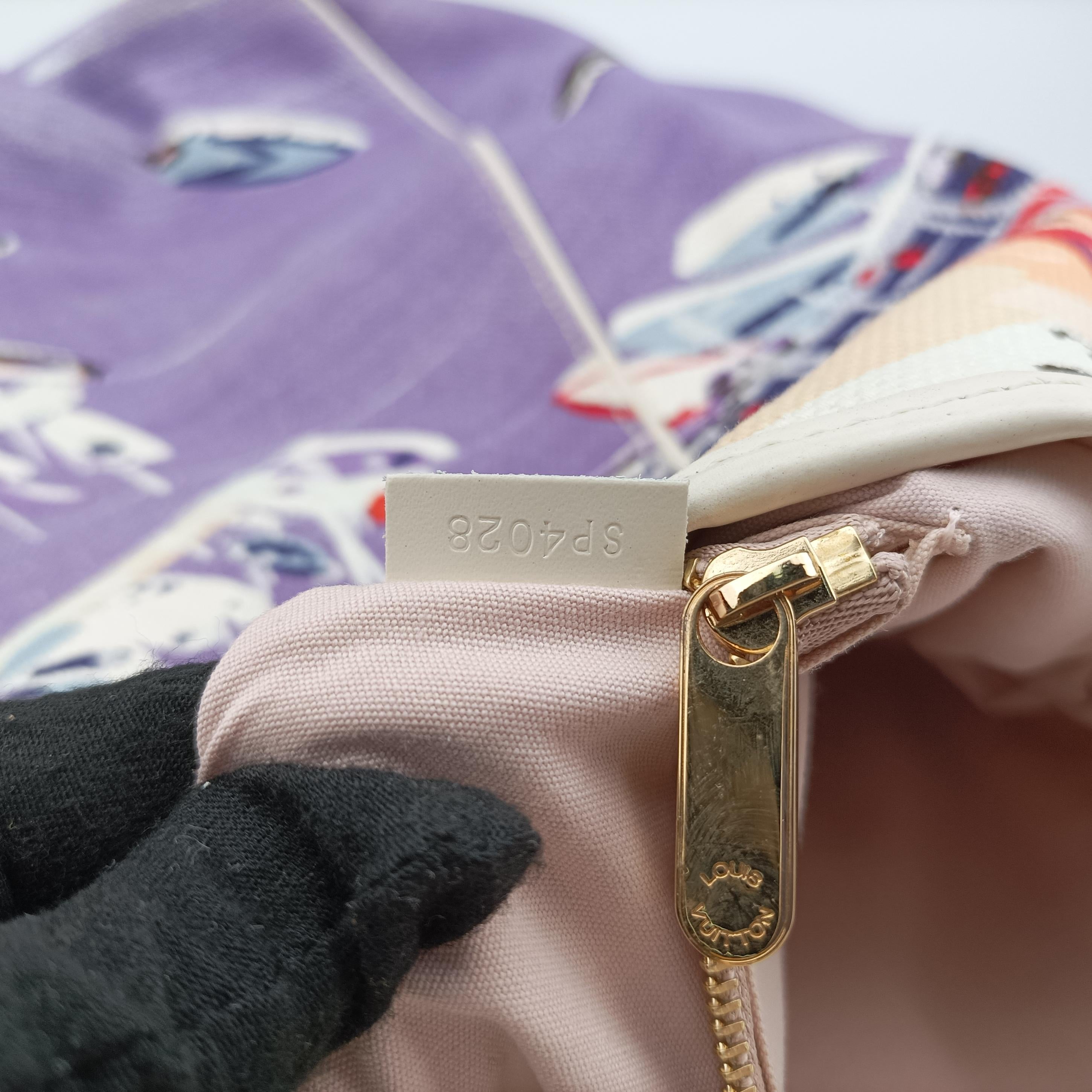 Pre-owned Louis Vuitton 2009 Cruise Galliera Riviera GM White × Purple × Red × Yellow Canvas × Leather M95805 shoulderbag | stylenewstar