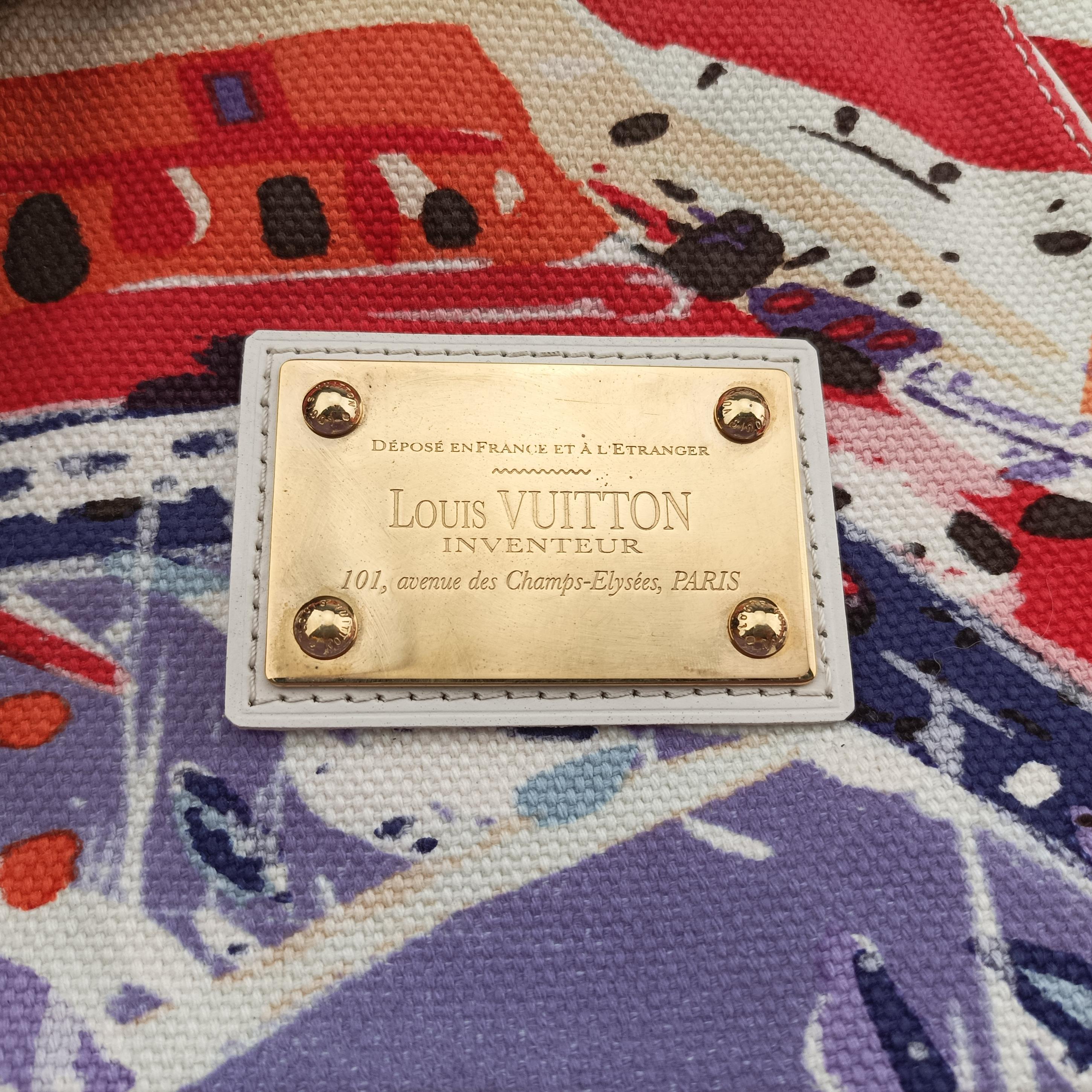 Pre-owned Louis Vuitton 2009 Cruise Galliera Riviera GM White × Purple × Red × Yellow Canvas × Leather M95805 shoulderbag | stylenewstar