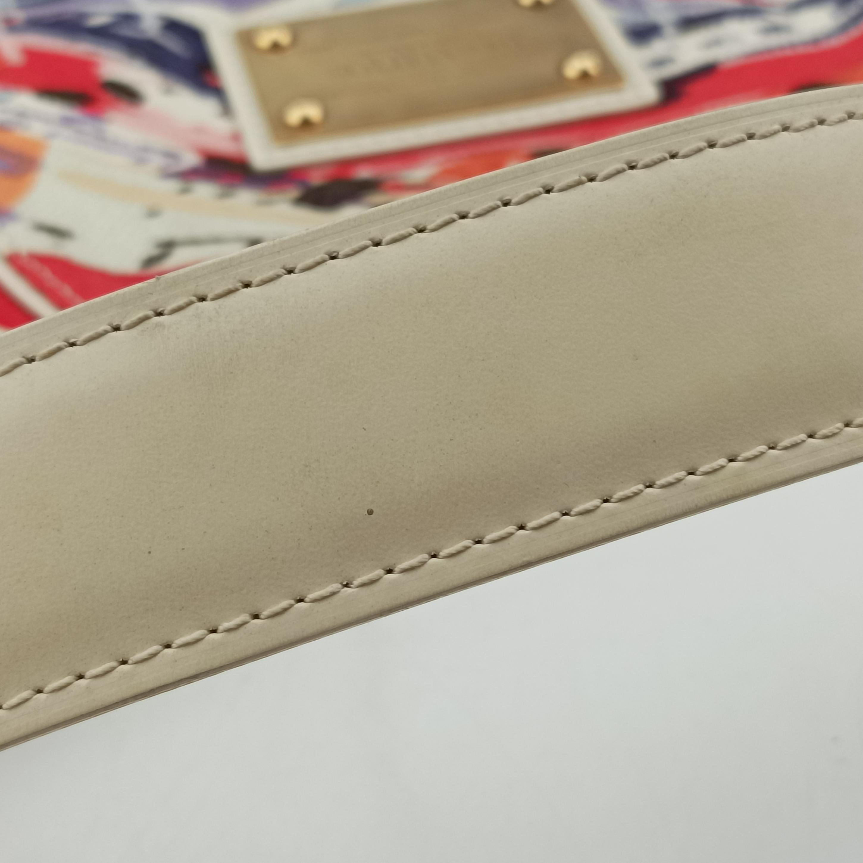 Pre-owned Louis Vuitton 2009 Cruise Galliera Riviera GM White × Purple × Red × Yellow Canvas × Leather M95805 shoulderbag | stylenewstar