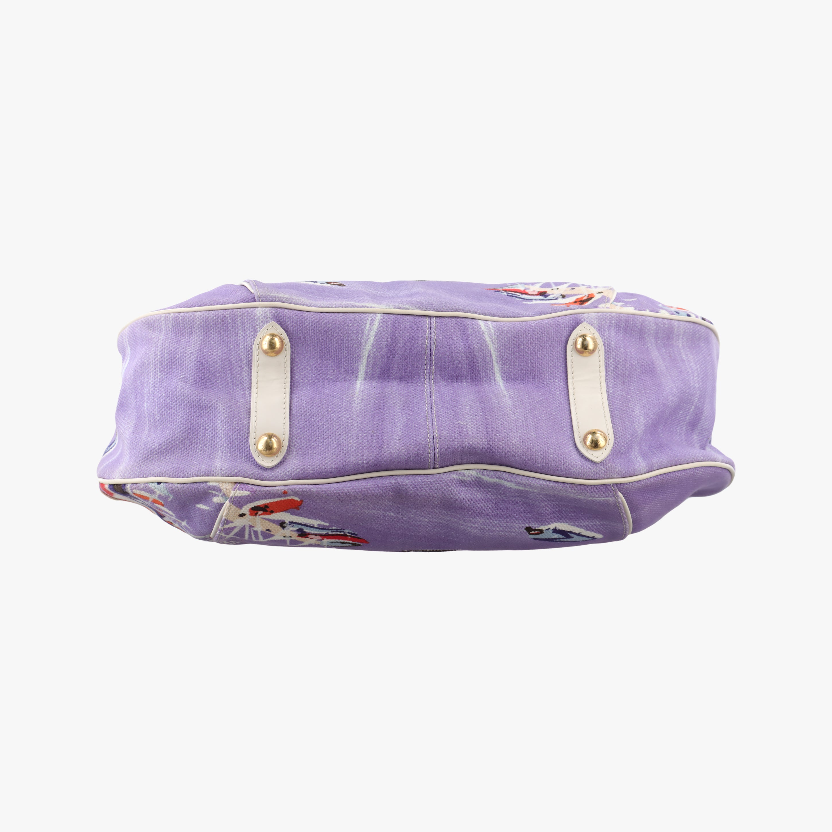 Pre-owned Louis Vuitton 2009 Cruise Galliera Riviera GM White × Purple × Red × Yellow Canvas × Leather M95805 shoulderbag | stylenewstar