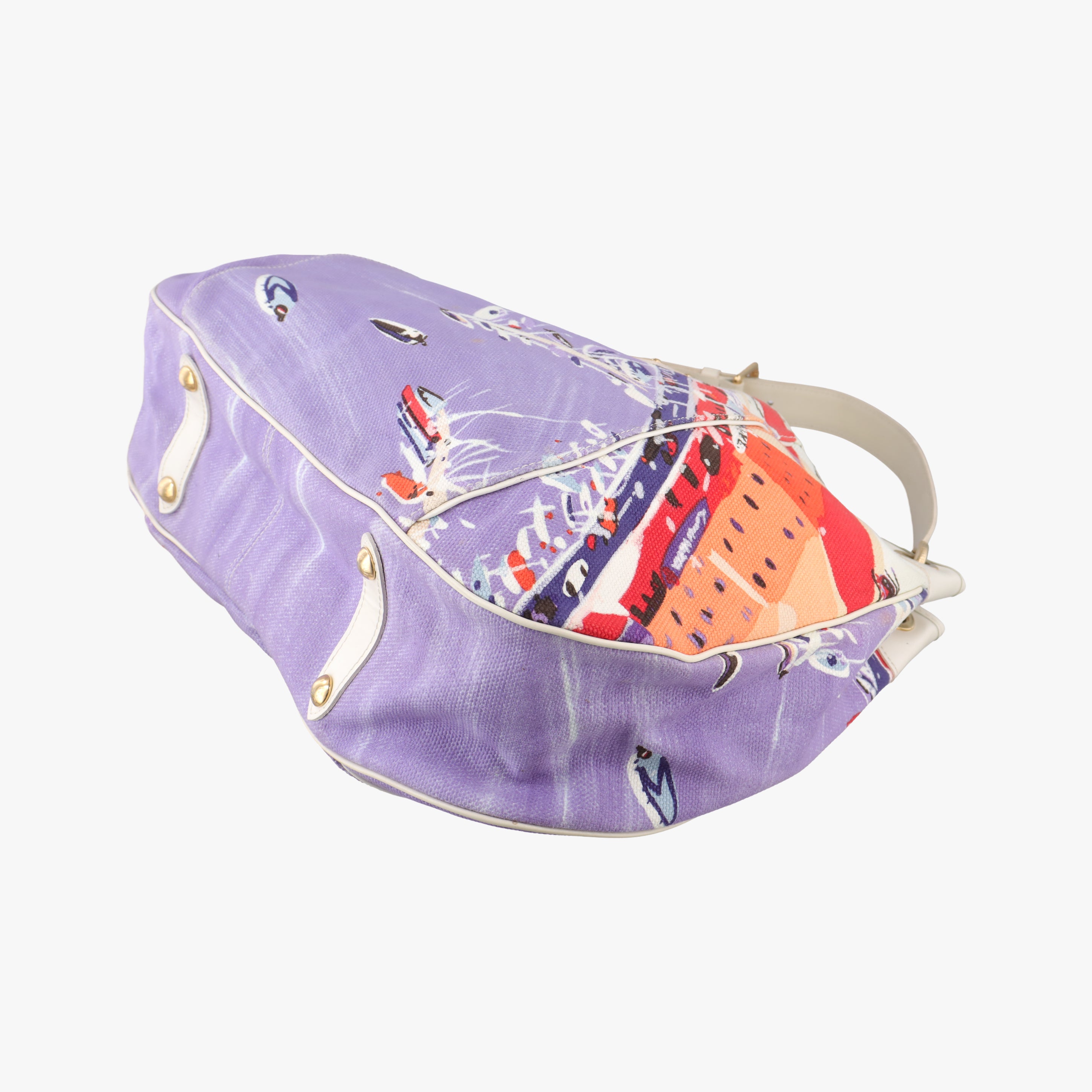Pre-owned Louis Vuitton 2009 Cruise Galliera Riviera GM White × Purple × Red × Yellow Canvas × Leather M95805 shoulderbag | stylenewstar