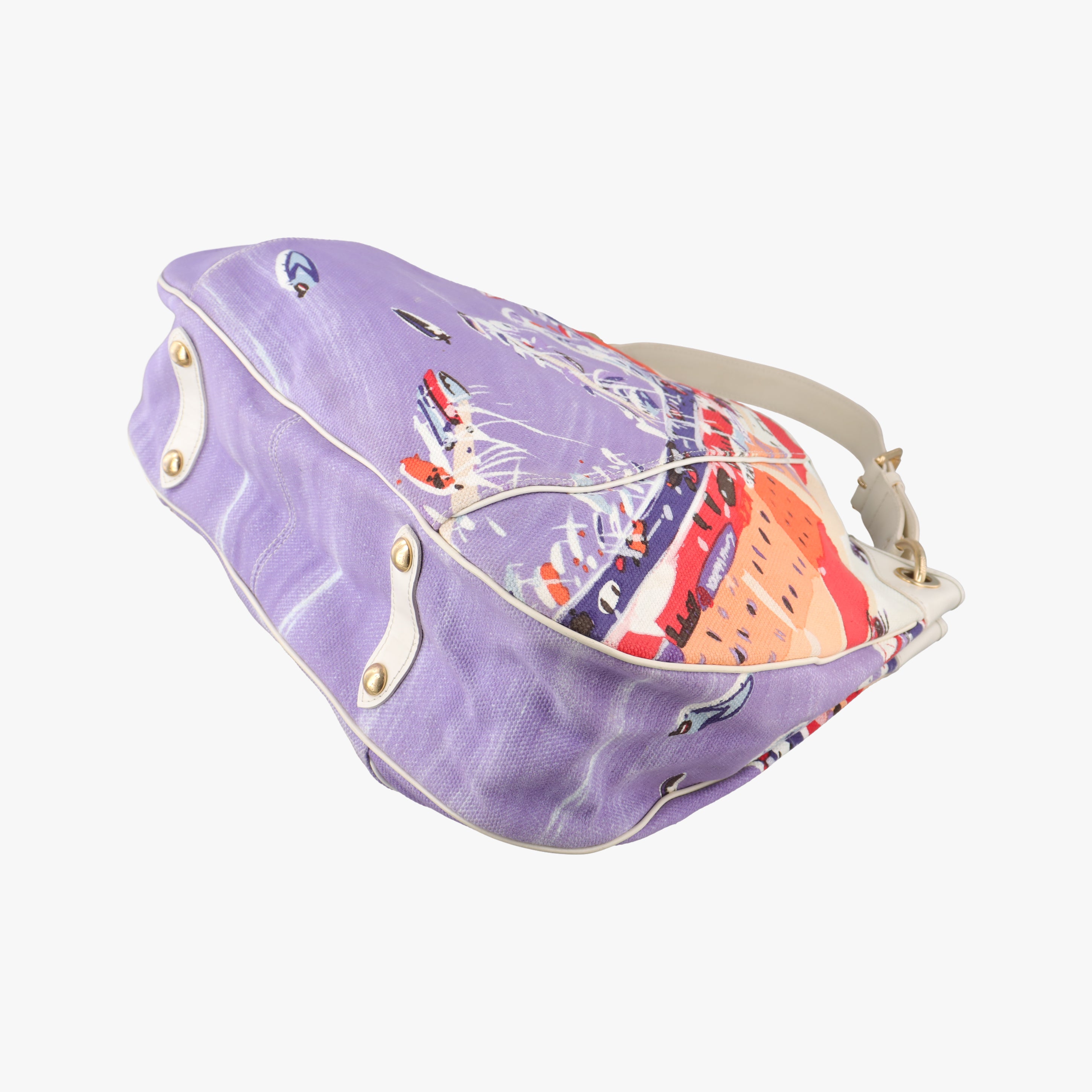 Pre-owned Louis Vuitton 2009 Cruise Galliera Riviera GM White × Purple × Red × Yellow Canvas × Leather M95805 shoulderbag | stylenewstar