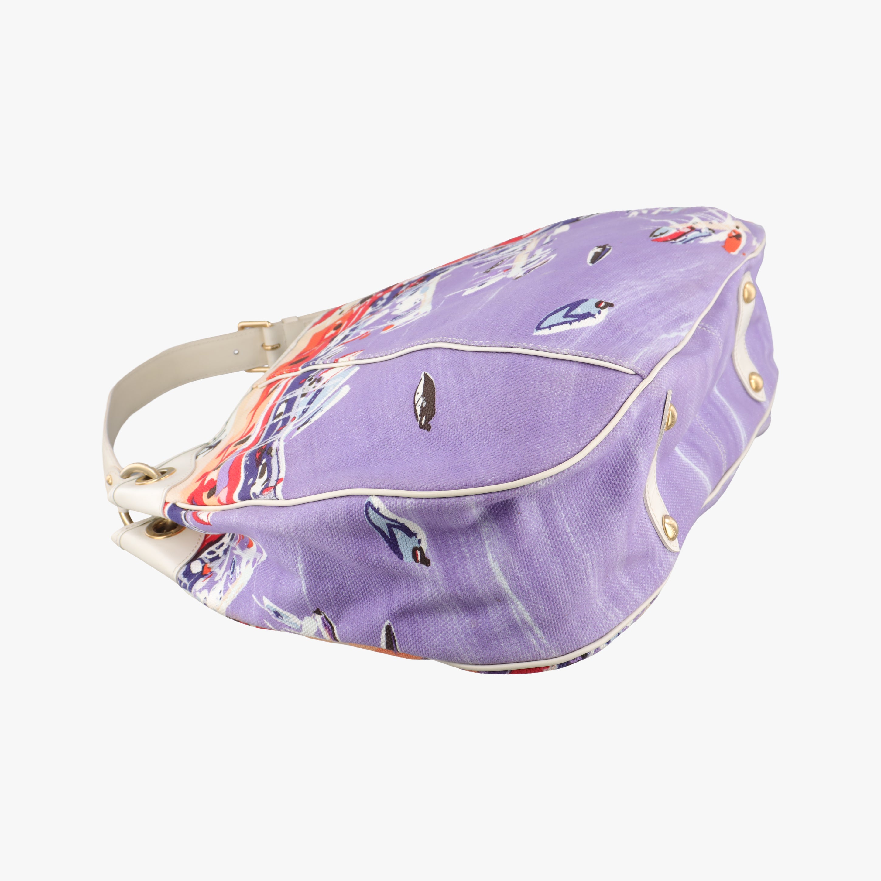 Pre-owned Louis Vuitton 2009 Cruise Galliera Riviera GM White × Purple × Red × Yellow Canvas × Leather M95805 shoulderbag | stylenewstar