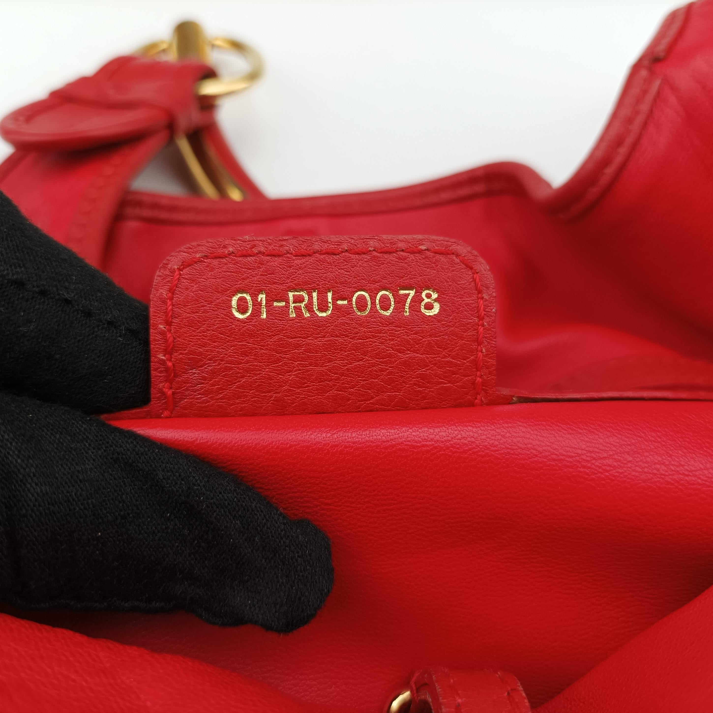 Pre-owned Christian Dior Bejeweled Hobo Red leather  handbag | stylenewstar
