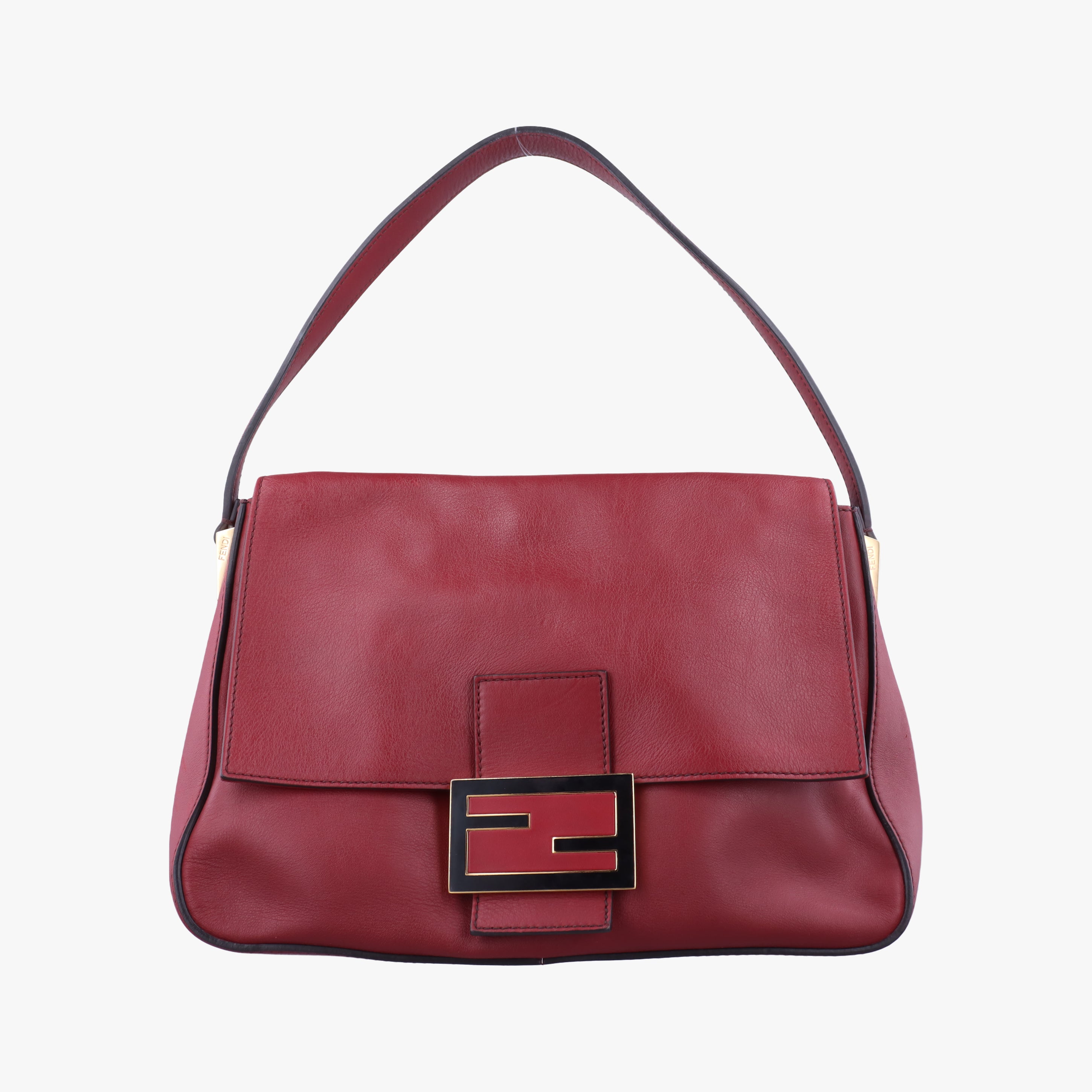 Pre-owned Fendi Big Mamma Baguette Red Leather 8BR638 handbag | stylenewstar