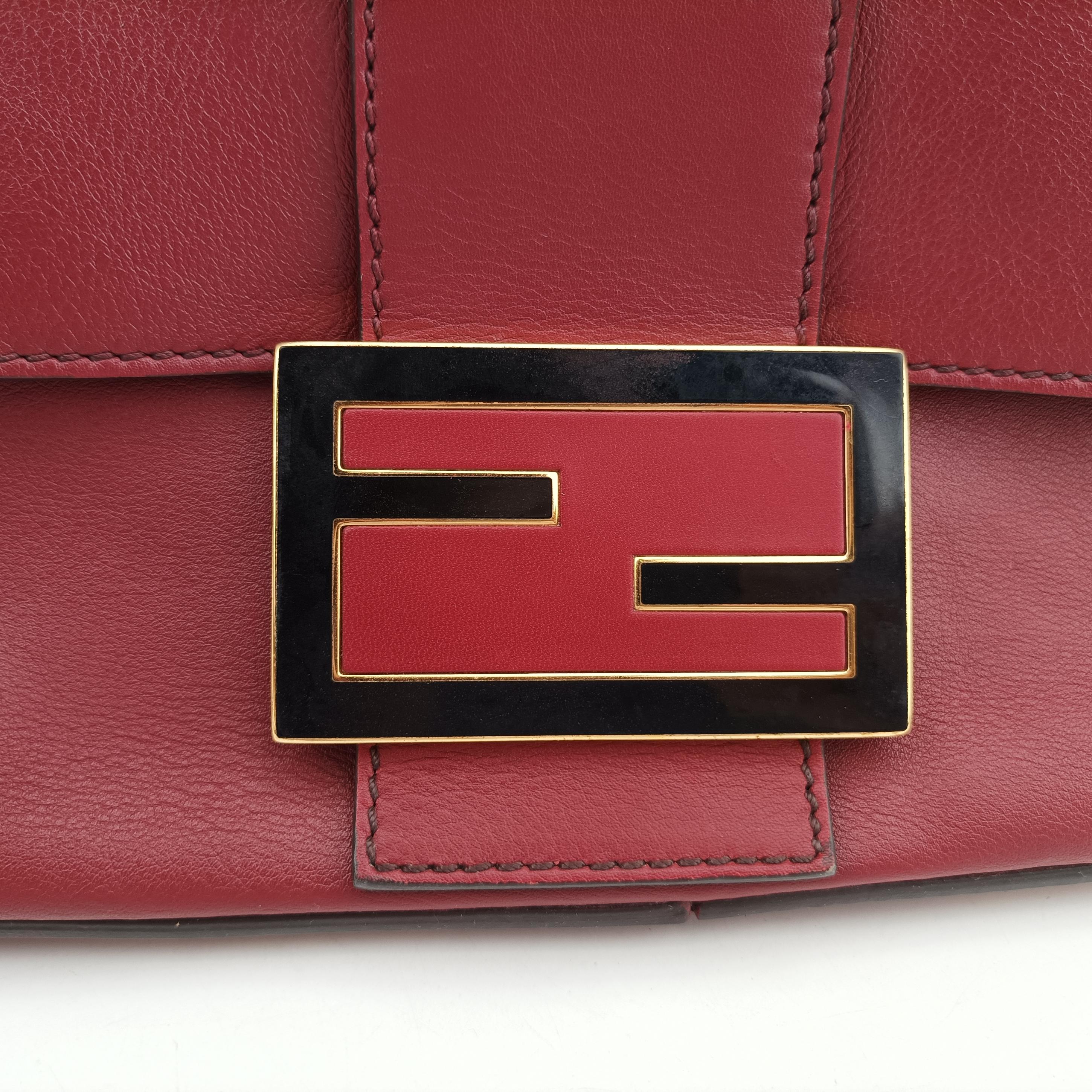Pre-owned Fendi Big Mamma Baguette Red Leather 8BR638 handbag | stylenewstar