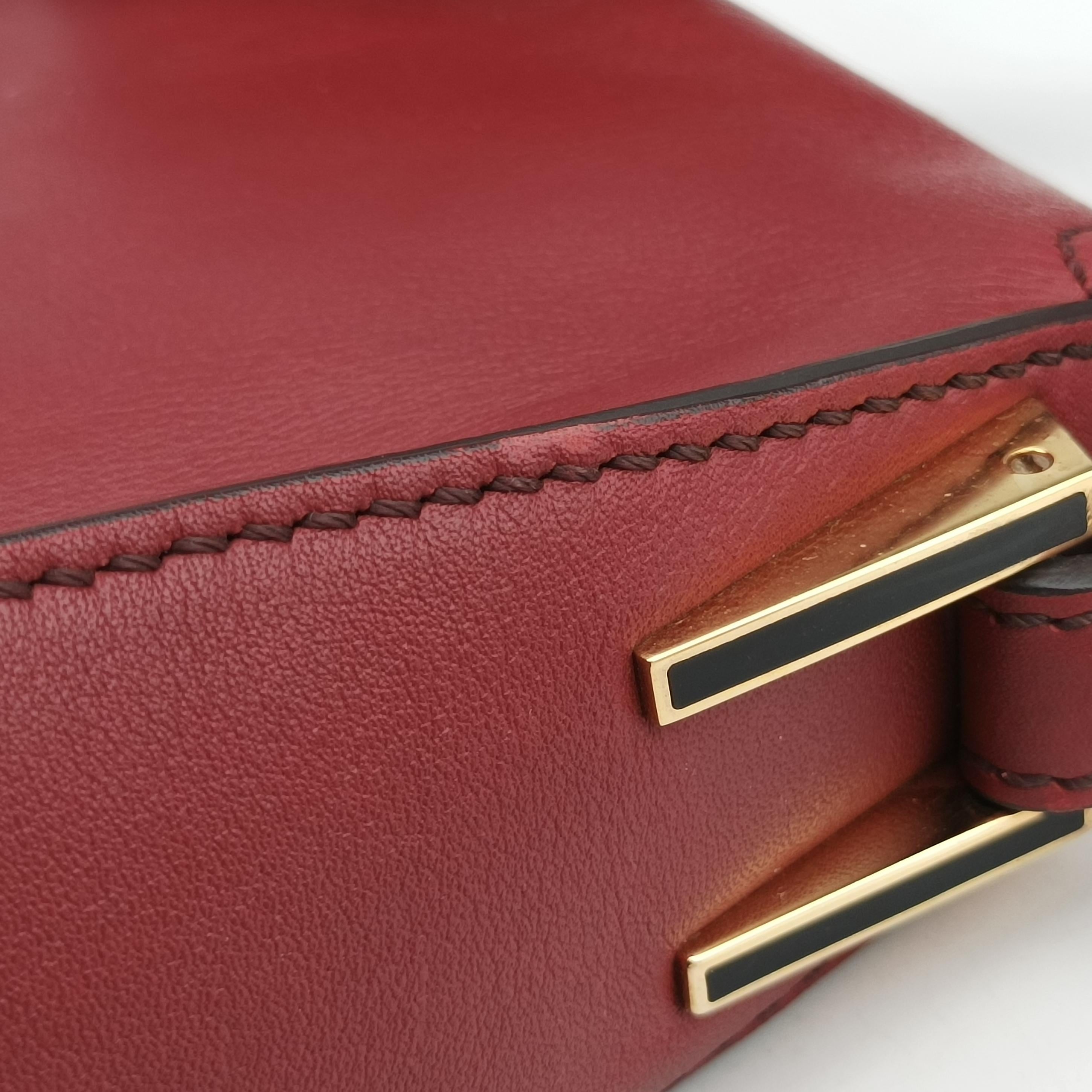 Pre-owned Fendi Big Mamma Baguette Red Leather 8BR638 handbag | stylenewstar
