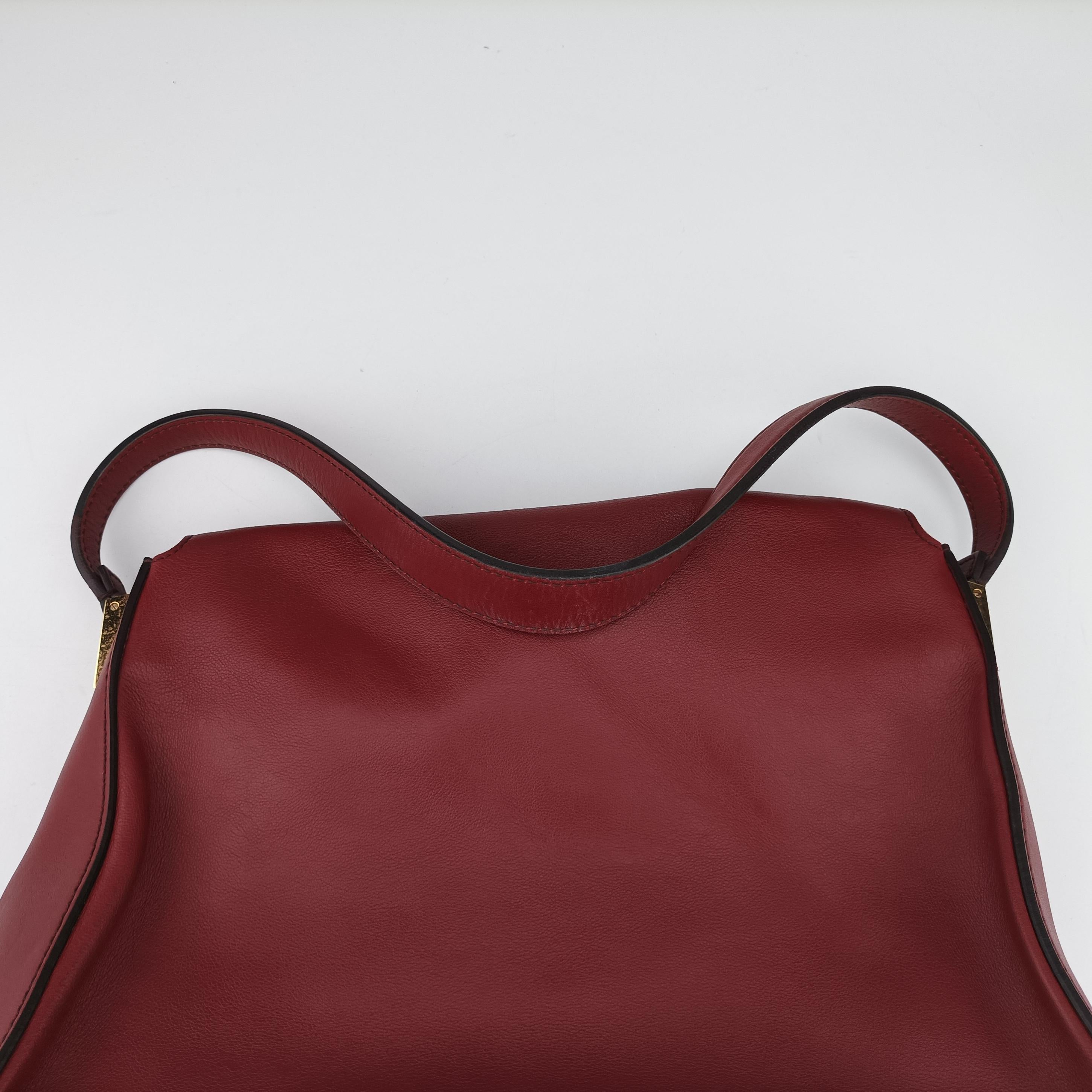 Pre-owned Fendi Big Mamma Baguette Red Leather 8BR638 handbag | stylenewstar