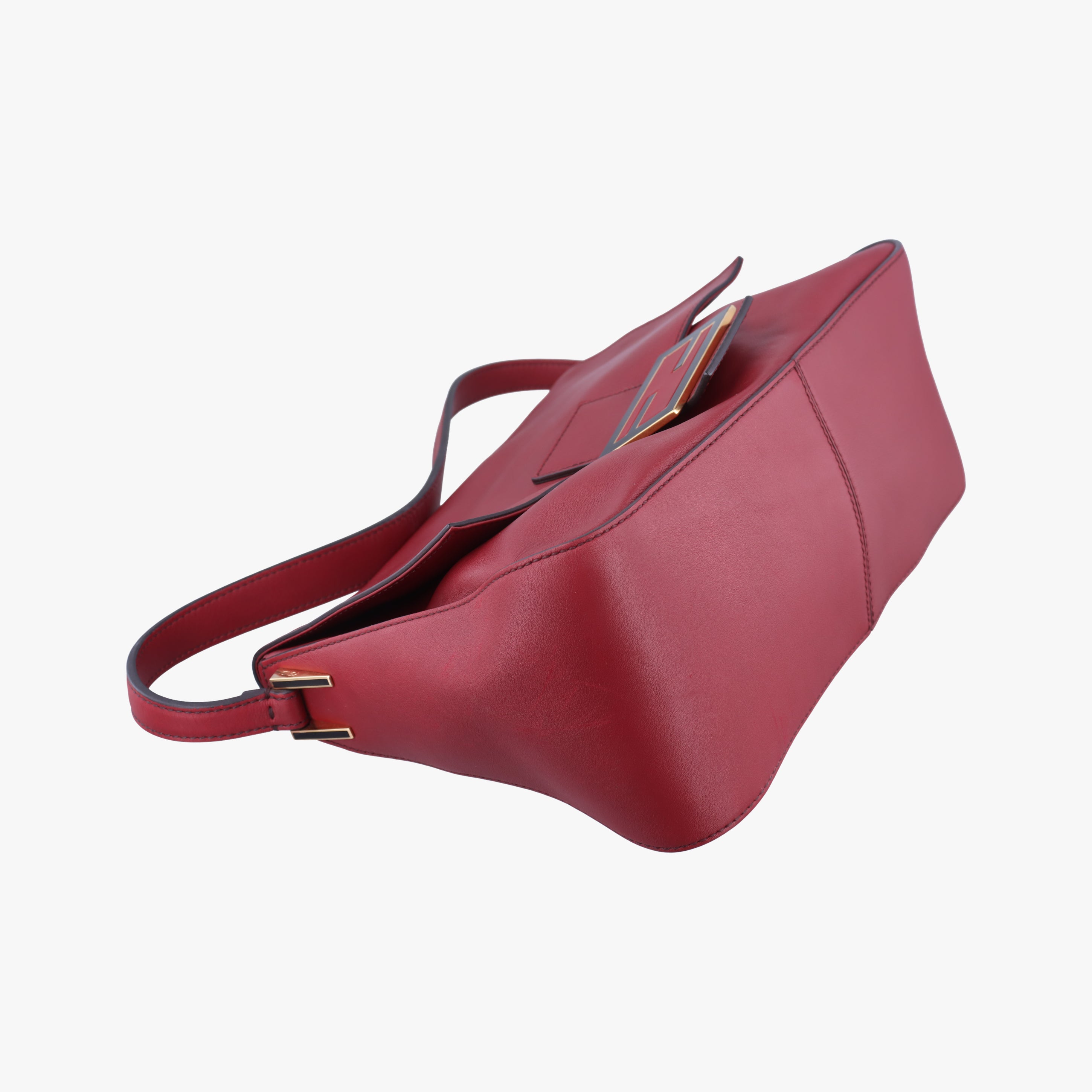 Pre-owned Fendi Big Mamma Baguette Red Leather 8BR638 handbag | stylenewstar
