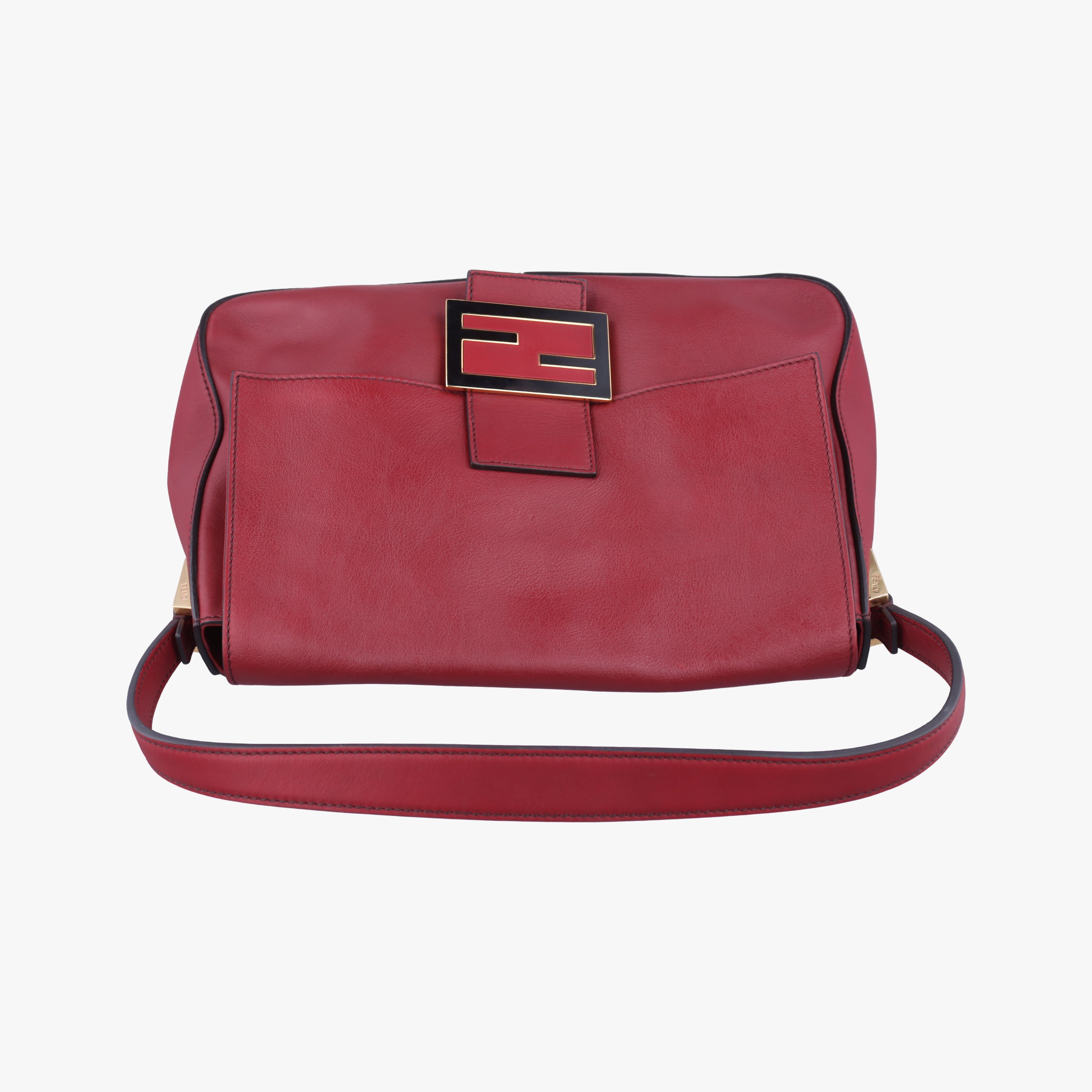 Pre-owned Fendi Big Mamma Baguette Red Leather 8BR638 handbag | stylenewstar