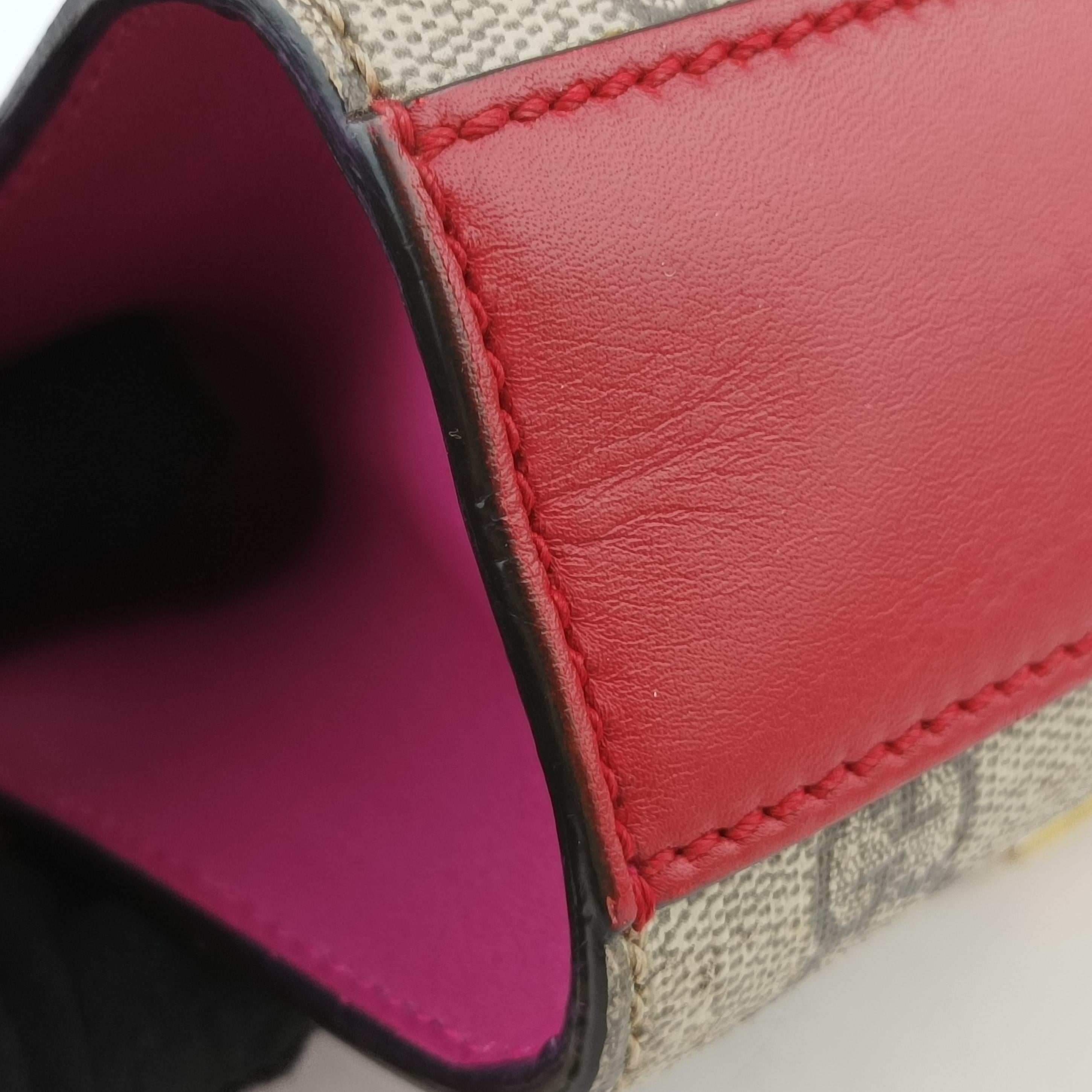 Secondhand Gucci Padlock beige×red×pink PVC coated canvas×Leather 409487 shoulderbag | stylenewstar