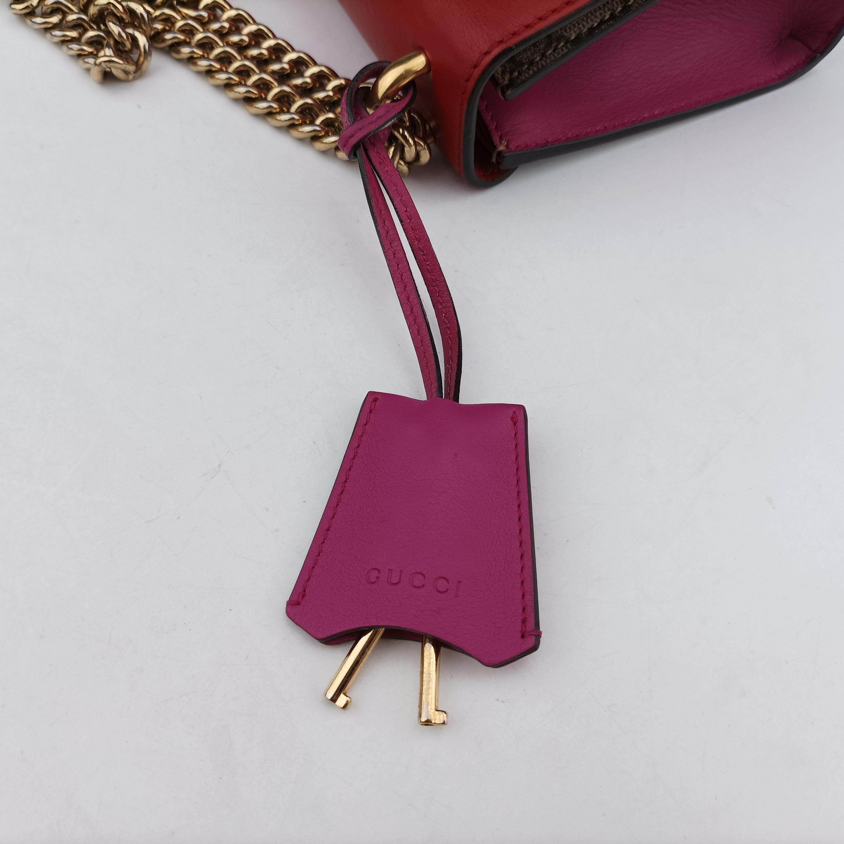 Secondhand Gucci Padlock beige×red×pink PVC coated canvas×Leather 409487 shoulderbag | stylenewstar