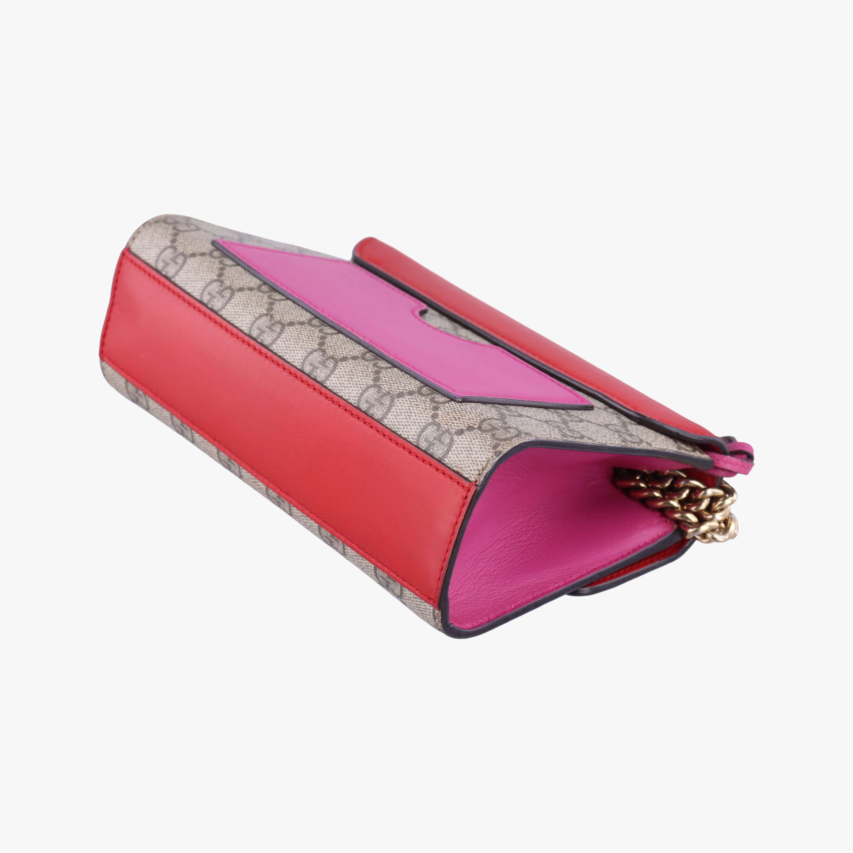 Secondhand Gucci Padlock beige×red×pink PVC coated canvas×Leather 409487 shoulderbag | stylenewstar