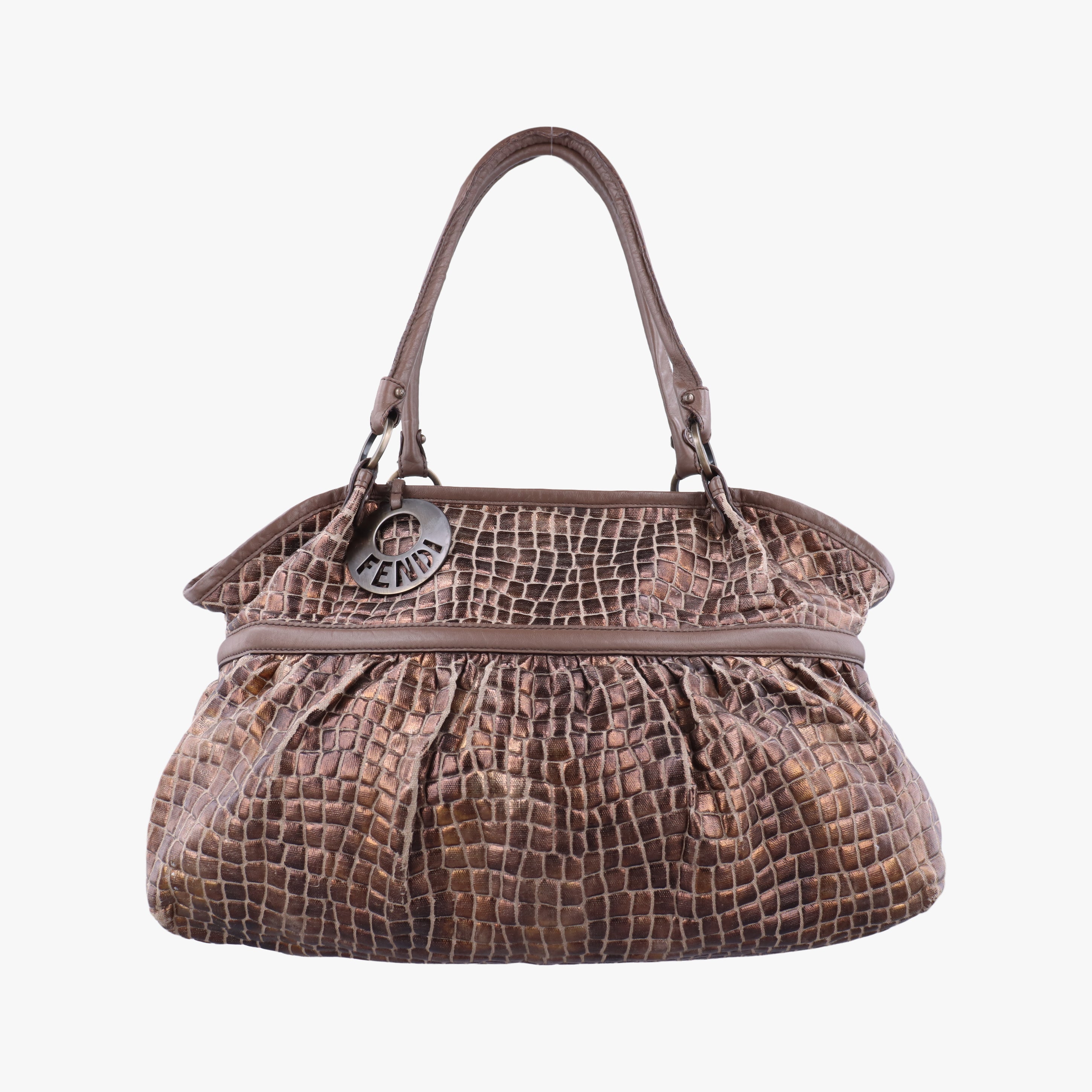 Vintage Fendi Zucca Print Brown fabric 8BH186 shoulderbag | stylenewstar