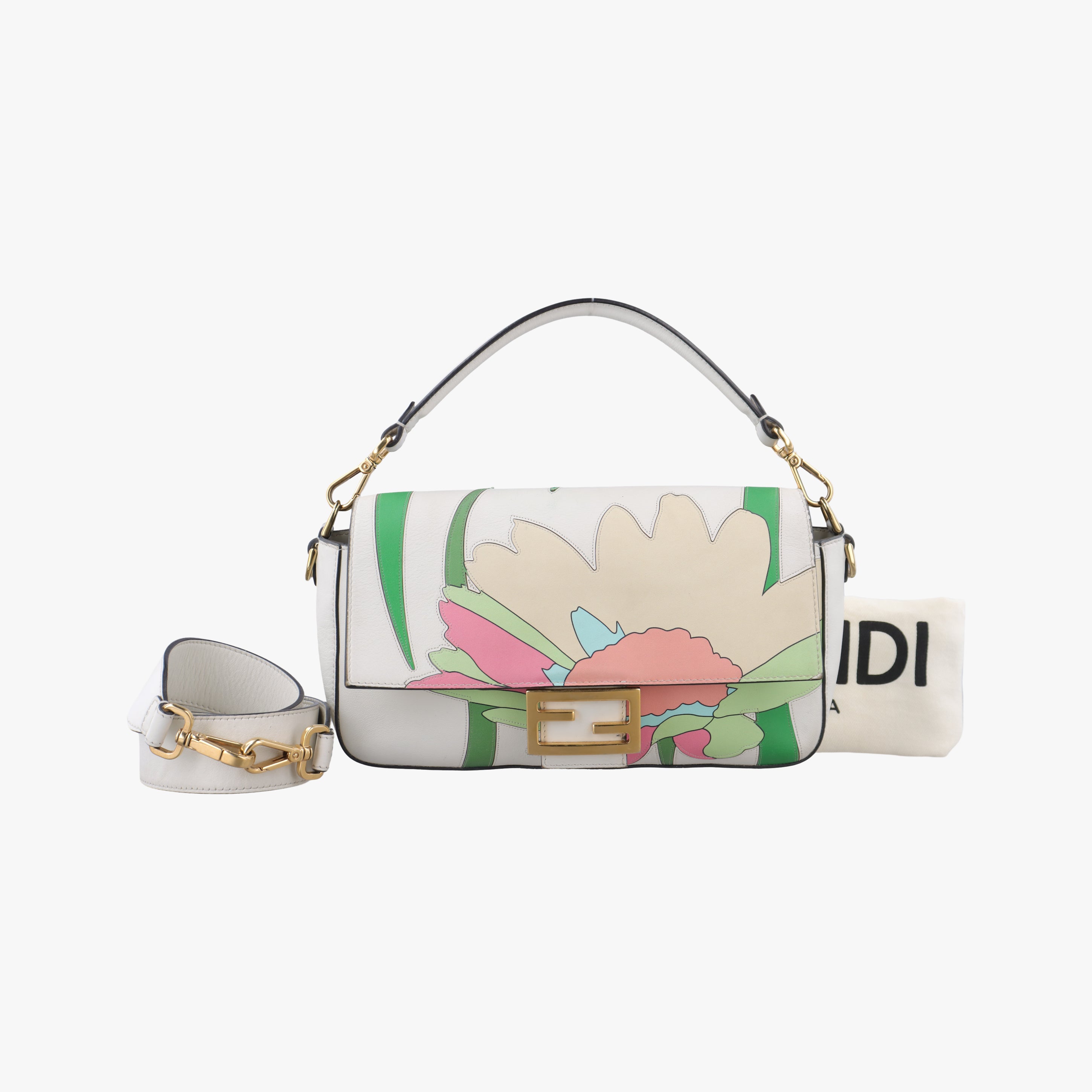 Pre-owned Fendi BAGUETTE Multicolour Leather 8BR600 shoulderbag | stylenewstar