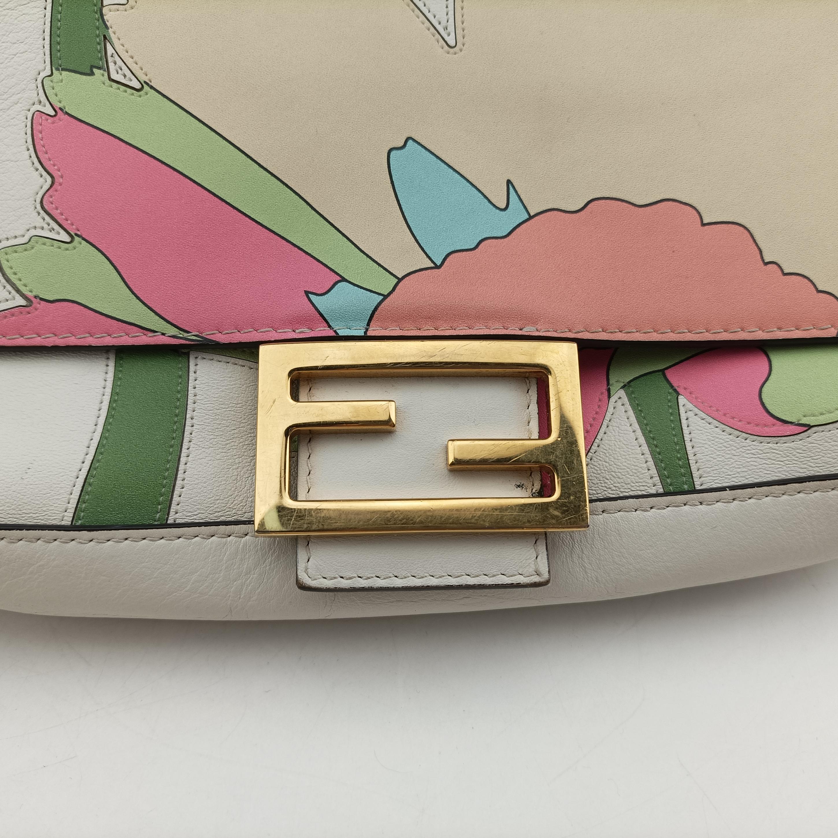 Pre-owned Fendi BAGUETTE Multicolour Leather 8BR600 shoulderbag | stylenewstar