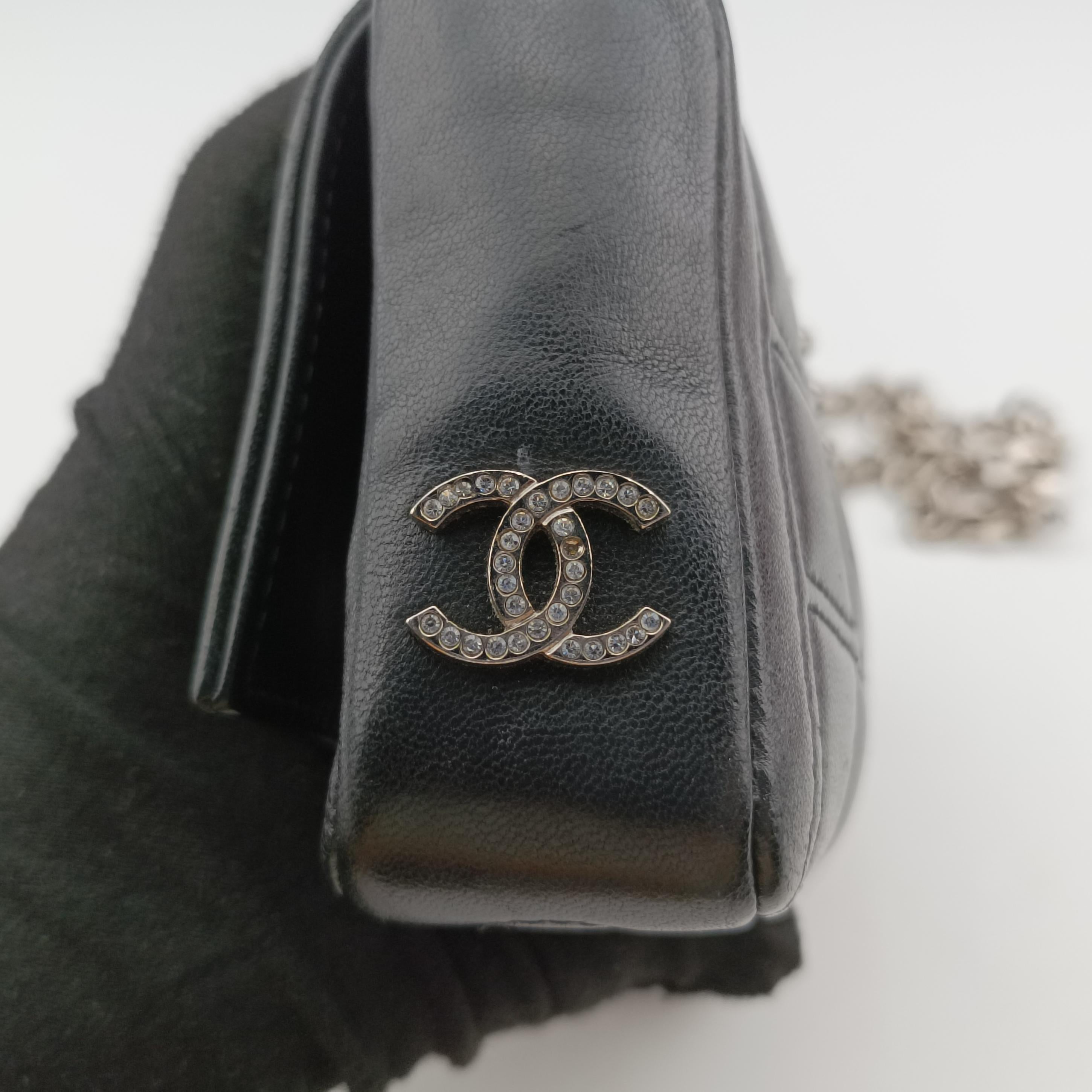 Pre-owned Chanel 2.55 Chocolate Bar Chain Black lambskin A16367 shoulderbag | stylenewstar