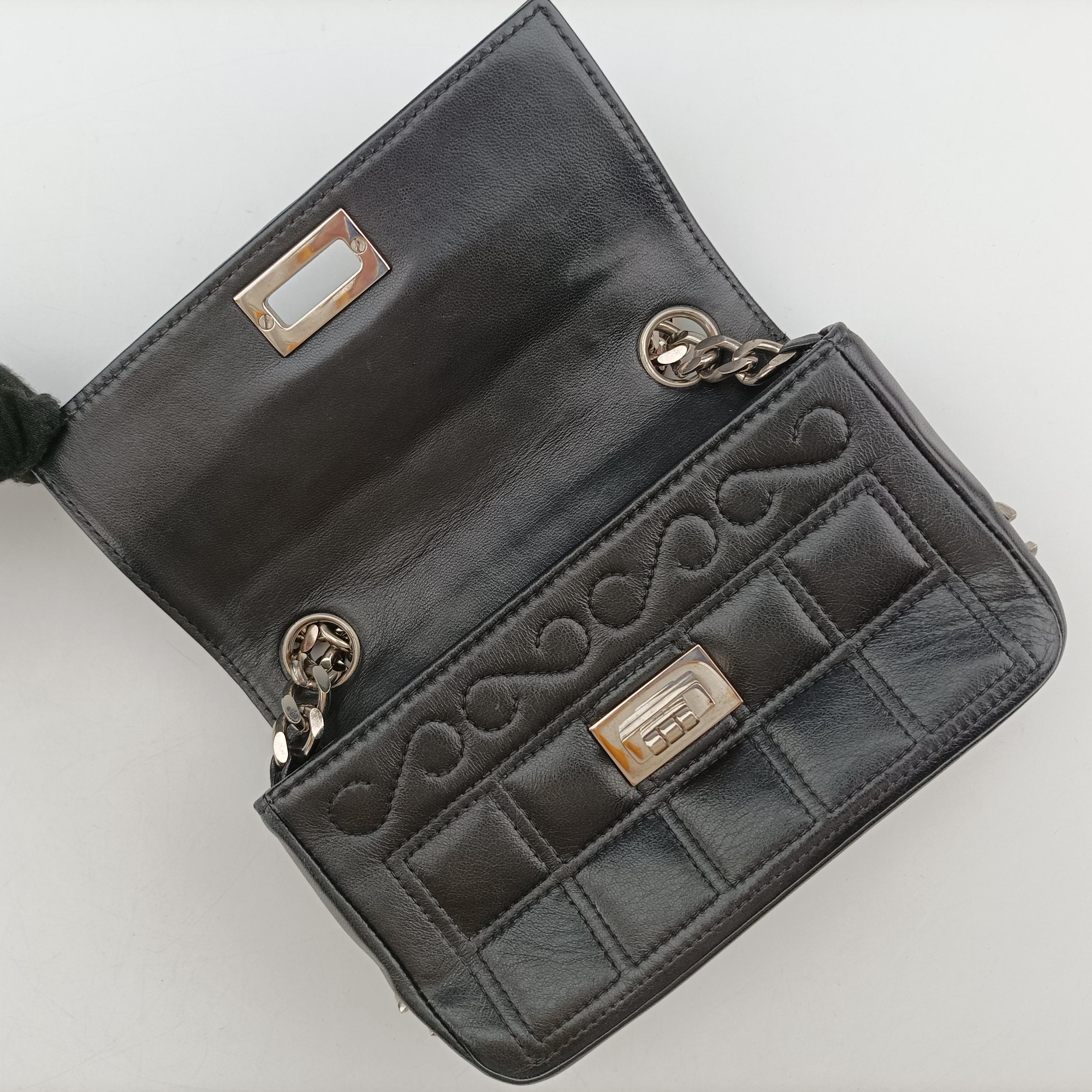Pre-owned Chanel 2.55 Chocolate Bar Chain Black lambskin A16367 shoulderbag | stylenewstar