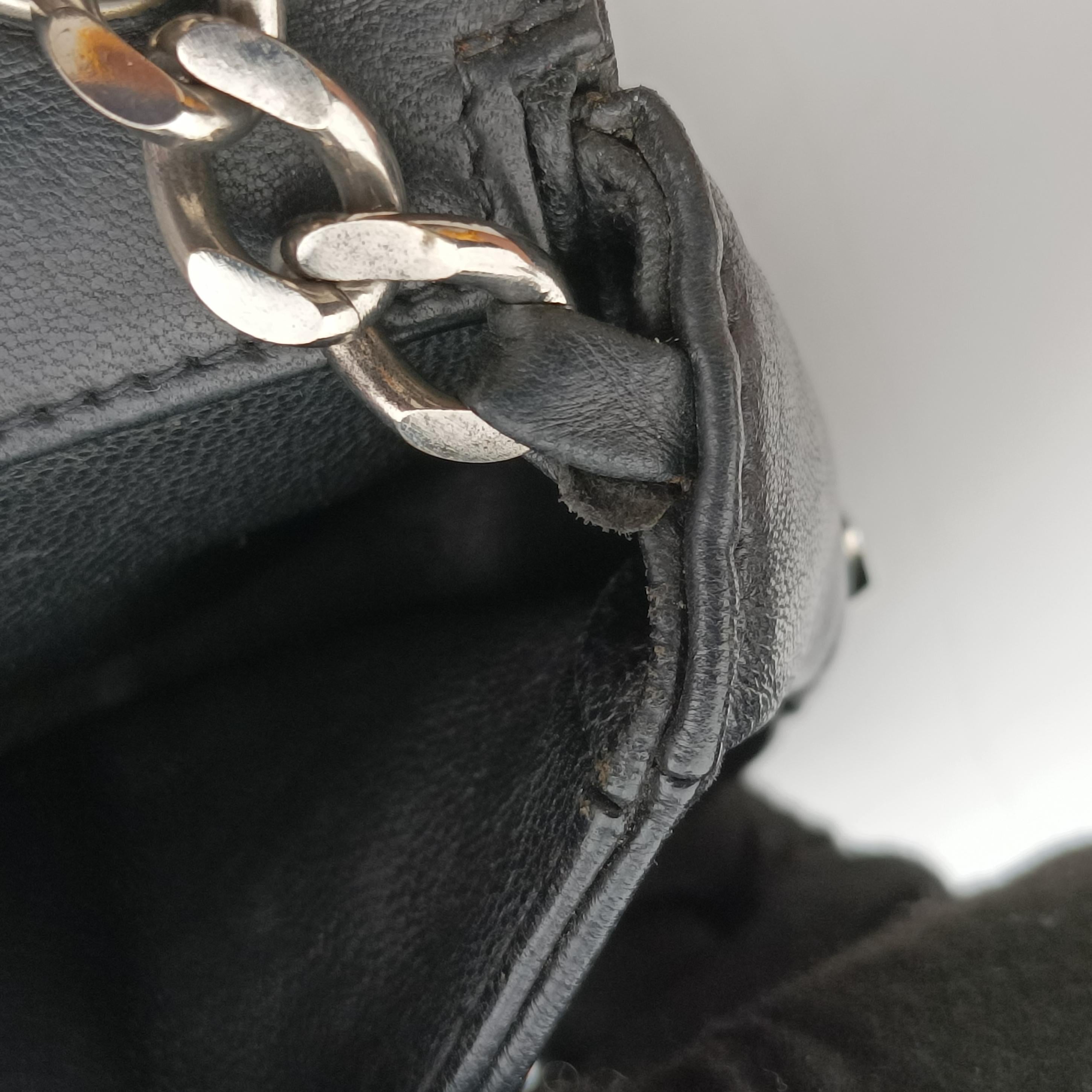 Pre-owned Chanel 2.55 Chocolate Bar Chain Black lambskin A16367 shoulderbag | stylenewstar