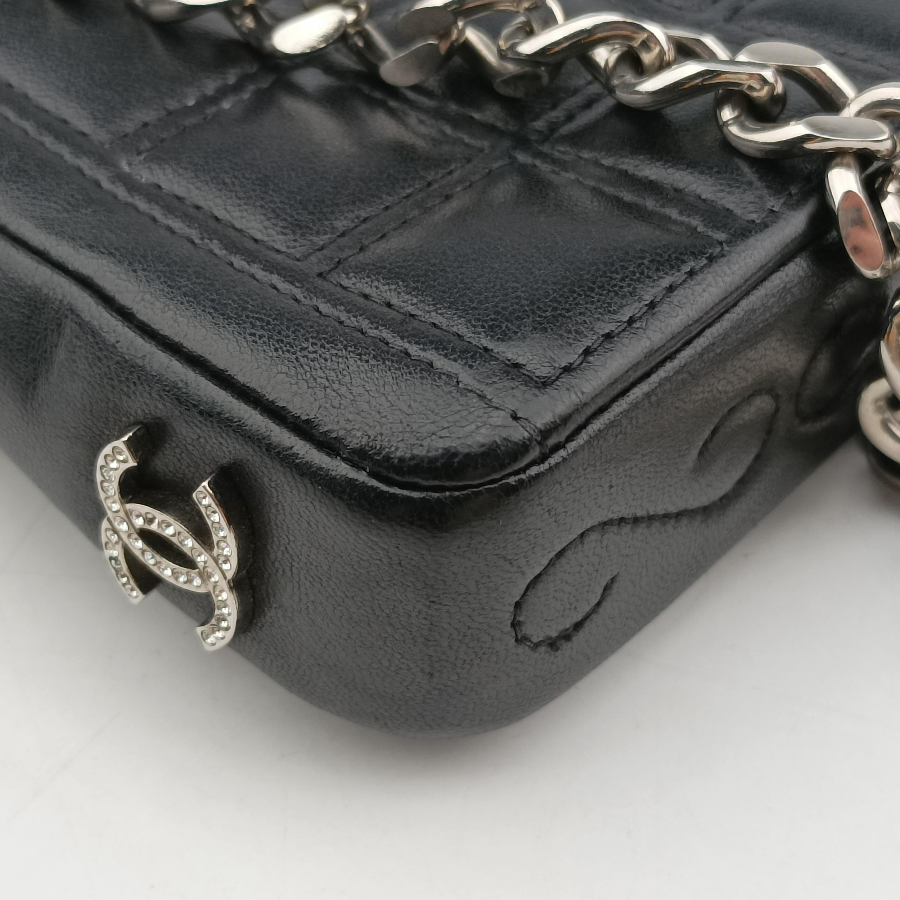 Pre-owned Chanel 2.55 Chocolate Bar Chain Black lambskin A16367 shoulderbag | stylenewstar