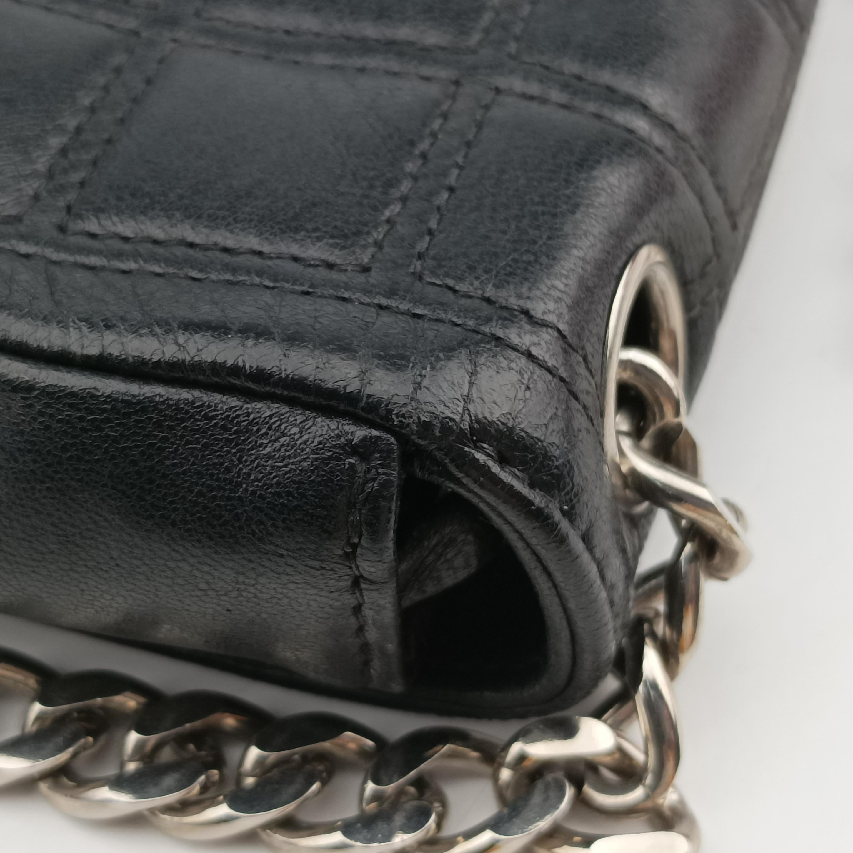 Pre-owned Chanel 2.55 Chocolate Bar Chain Black lambskin A16367 shoulderbag | stylenewstar