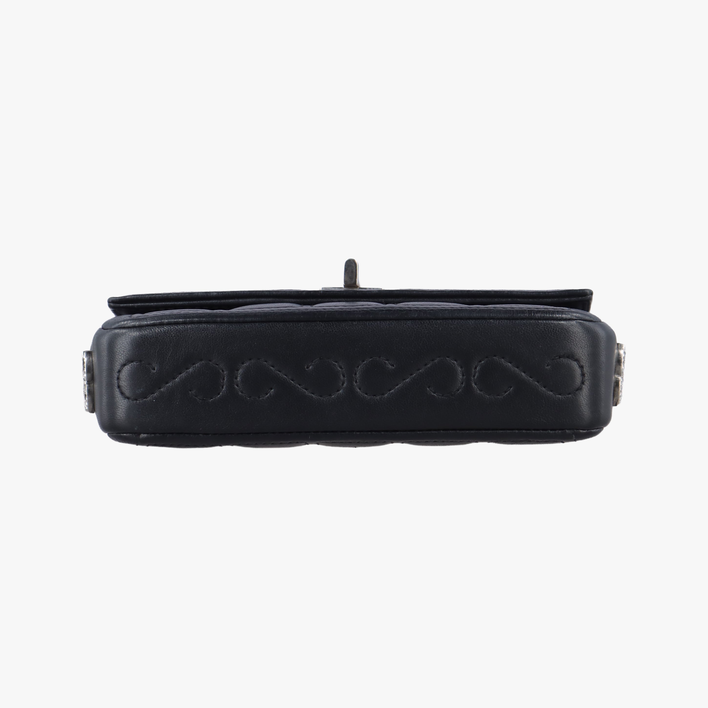 Pre-owned Chanel 2.55 Chocolate Bar Chain Black lambskin A16367 shoulderbag | stylenewstar