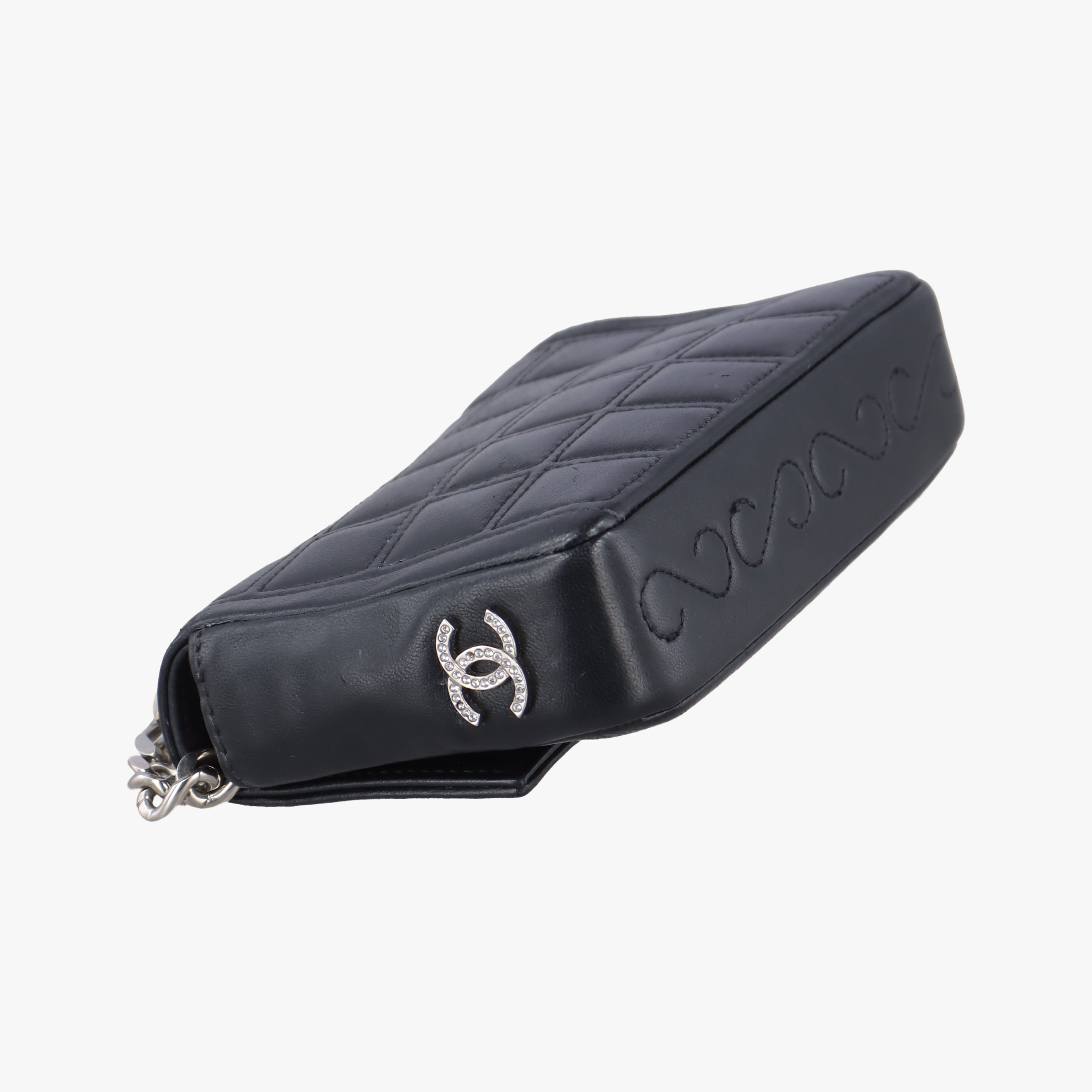 Pre-owned Chanel 2.55 Chocolate Bar Chain Black lambskin A16367 shoulderbag | stylenewstar