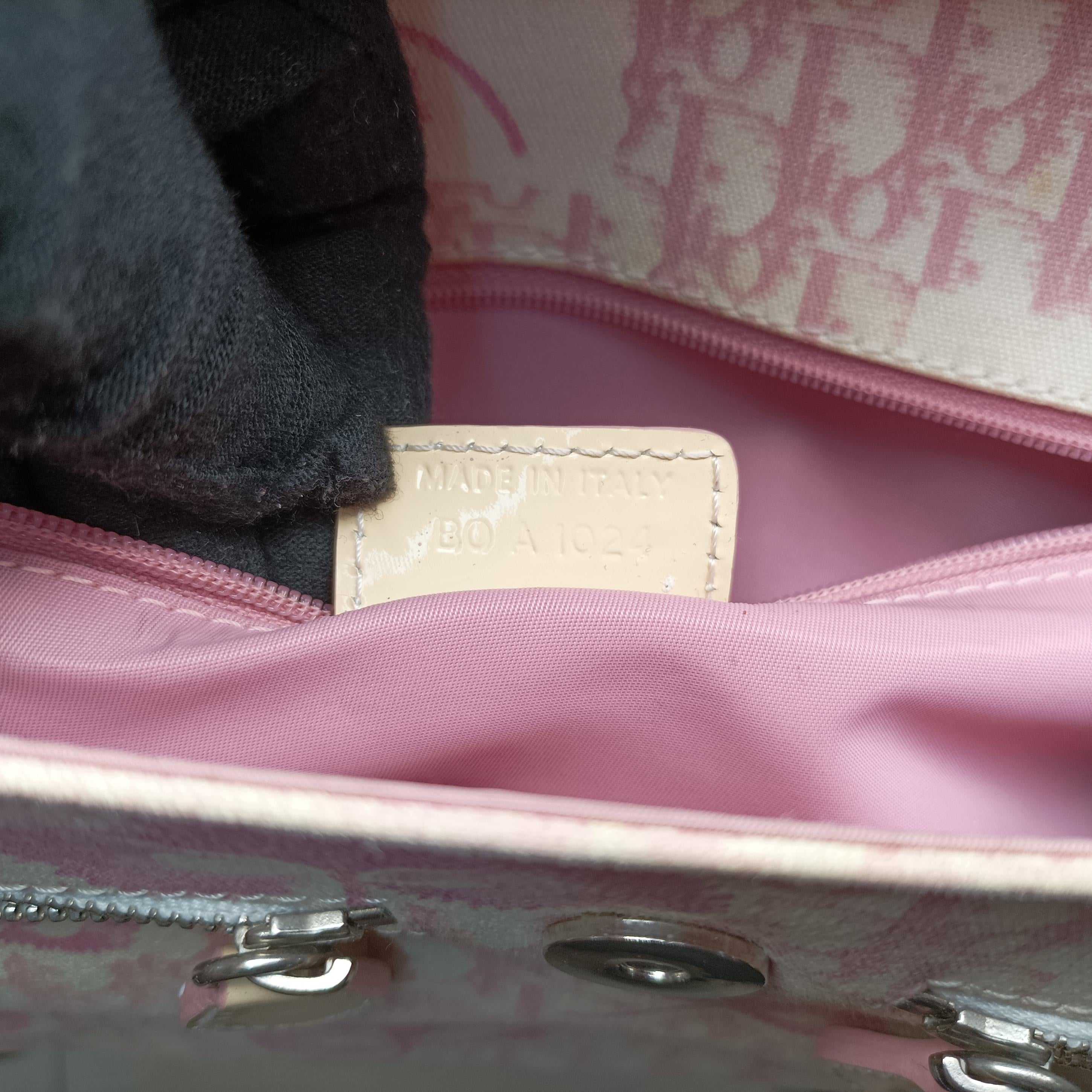 Pre-owned Christian Dior Cherry Blossom Flower Baguette White×Multicolour canvas  handbag | stylenewstar