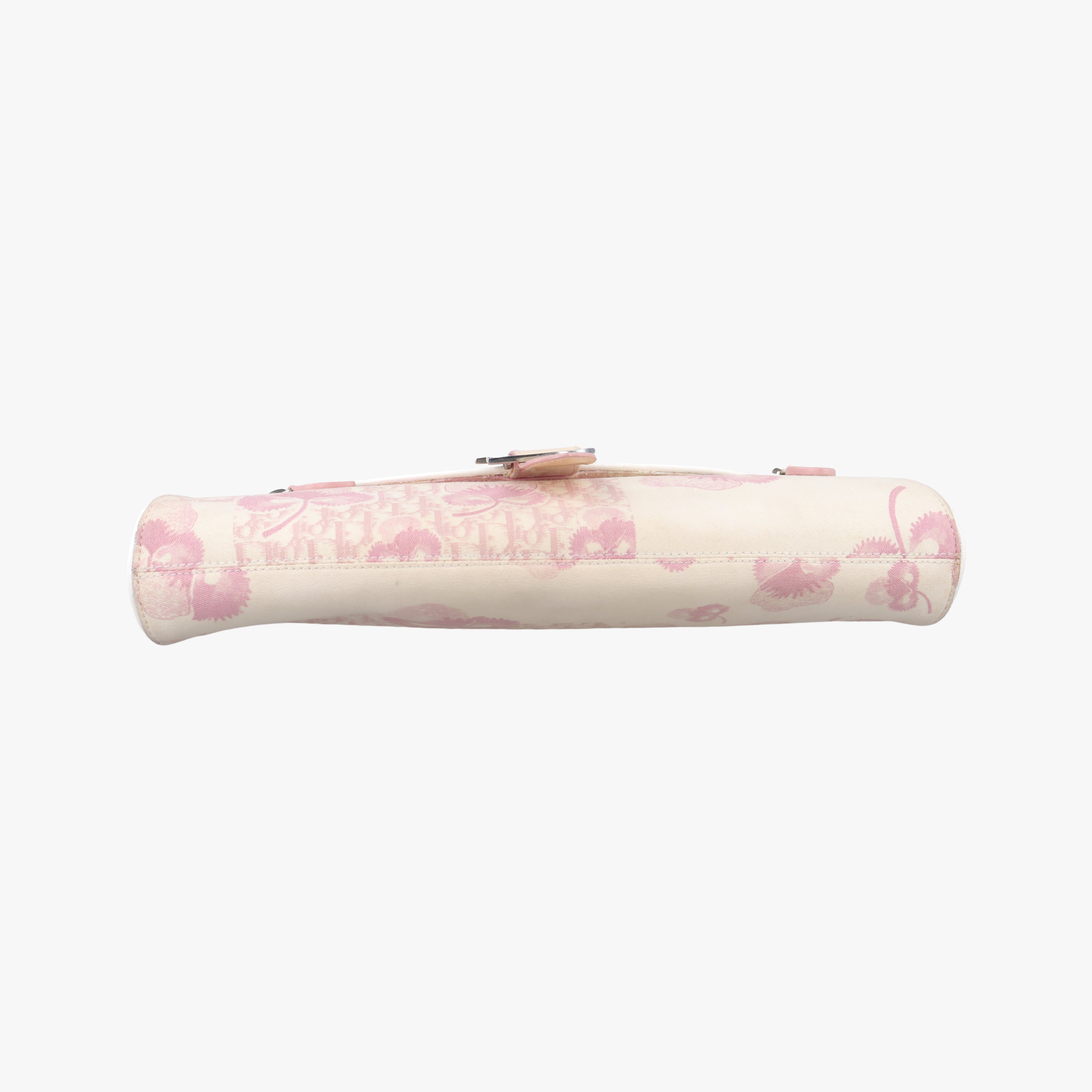 Pre-owned Christian Dior Cherry Blossom Flower Baguette White×Multicolour canvas  handbag | stylenewstar